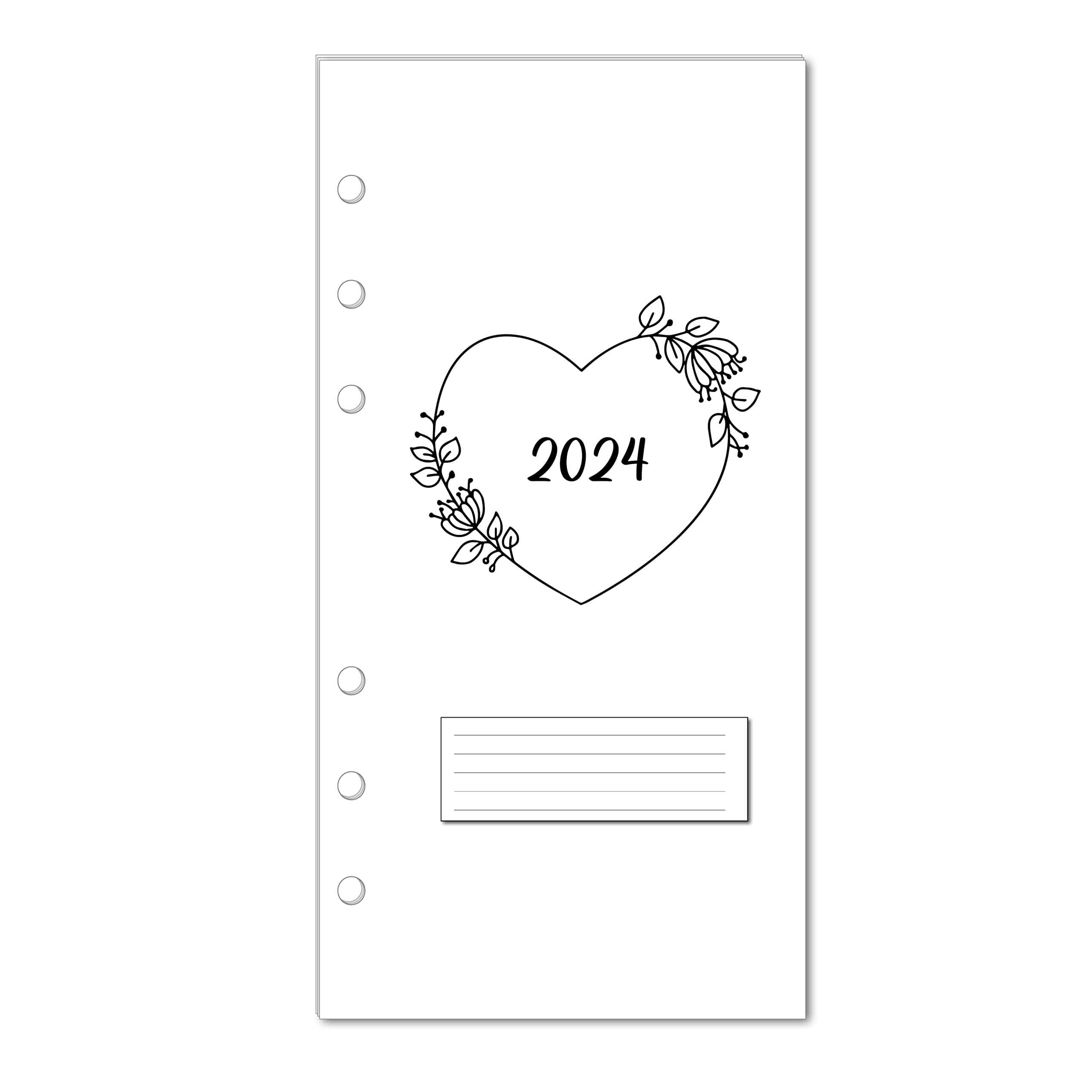 2024 Monthly Planner Calendar Inserts for Personal Size Planners and Notebooks (3.75x6.75 inches), Fits Personal Filofax, Carpe Diem, Color Crush, Kikki K,Kate Spade (Love)