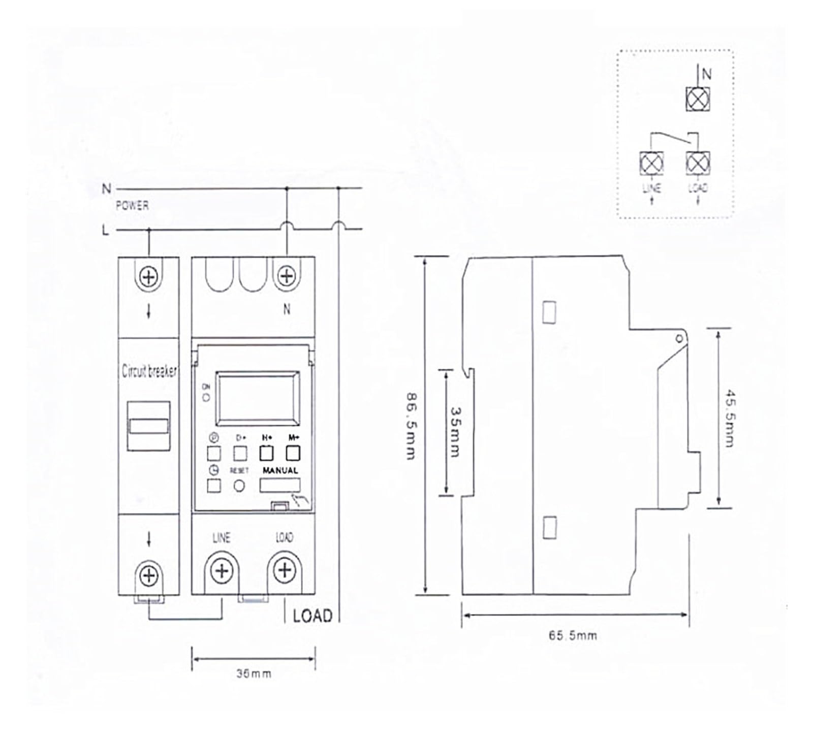 Interruttore temporizzatore Automatico 220VAC 30A, Interruttore temporizzatore relè temporizzatore Digitale