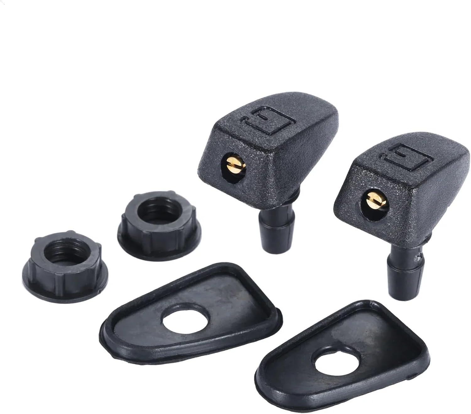 Car Windshield Washer Jets 2Pc Car Front Windshield Windscreen Washer Nozzles Water Fan Spout Cover Outlet Wiper Nozzle Replacement Parts