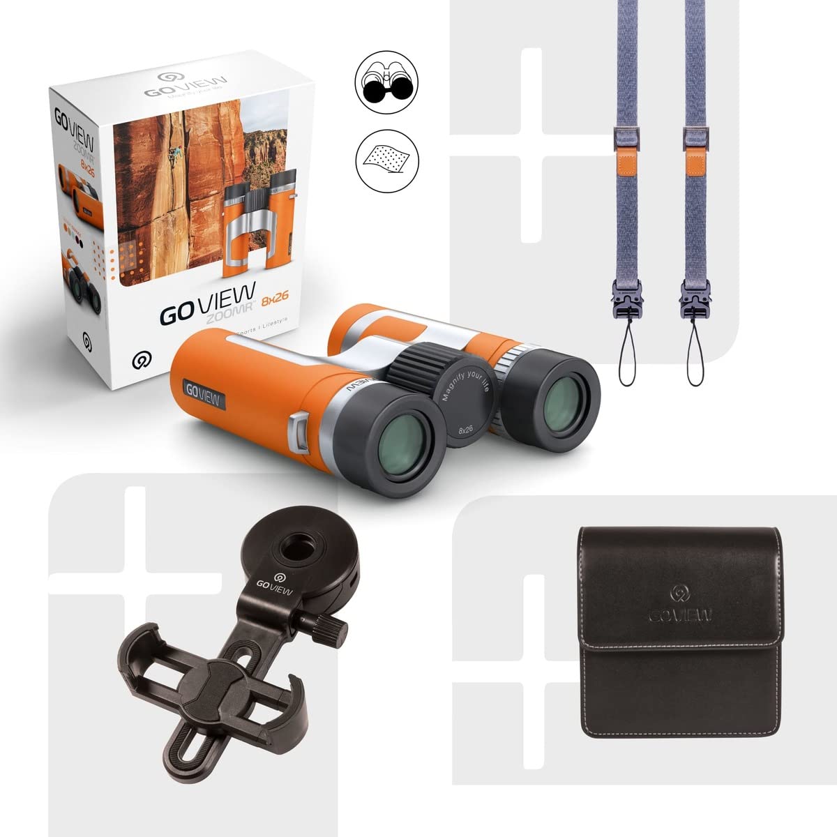 GoView Binocolo Zoomr 8x26 Corpo in magnesio Miami Blu