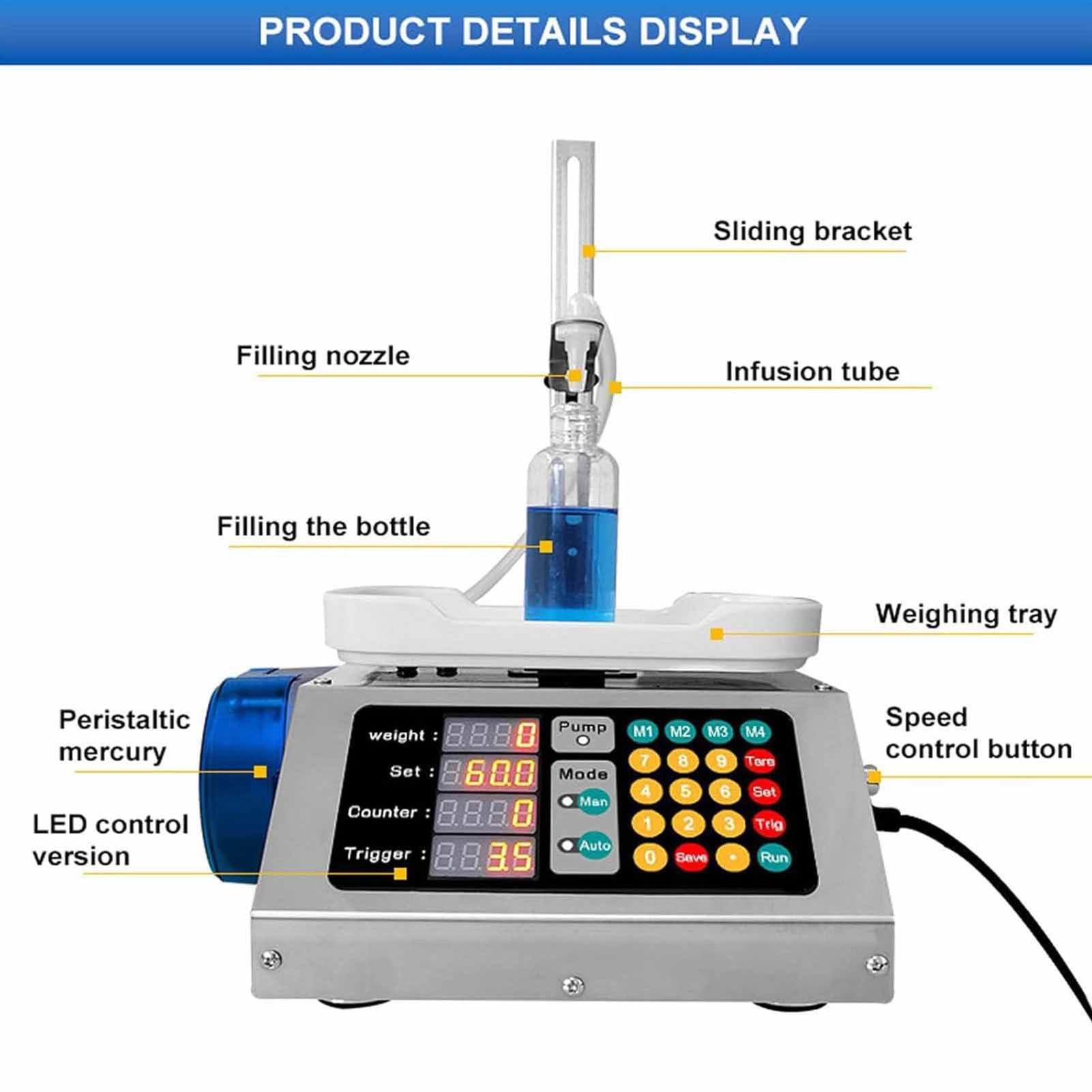 SenhE Máquina de llenado Automática de líquidos, Máquina llenadora de Botellas de Miel, Máquina llenadora de Pasta Máquina llenadora de Champú, para Cosméticos, Medicamentos y Bebidas