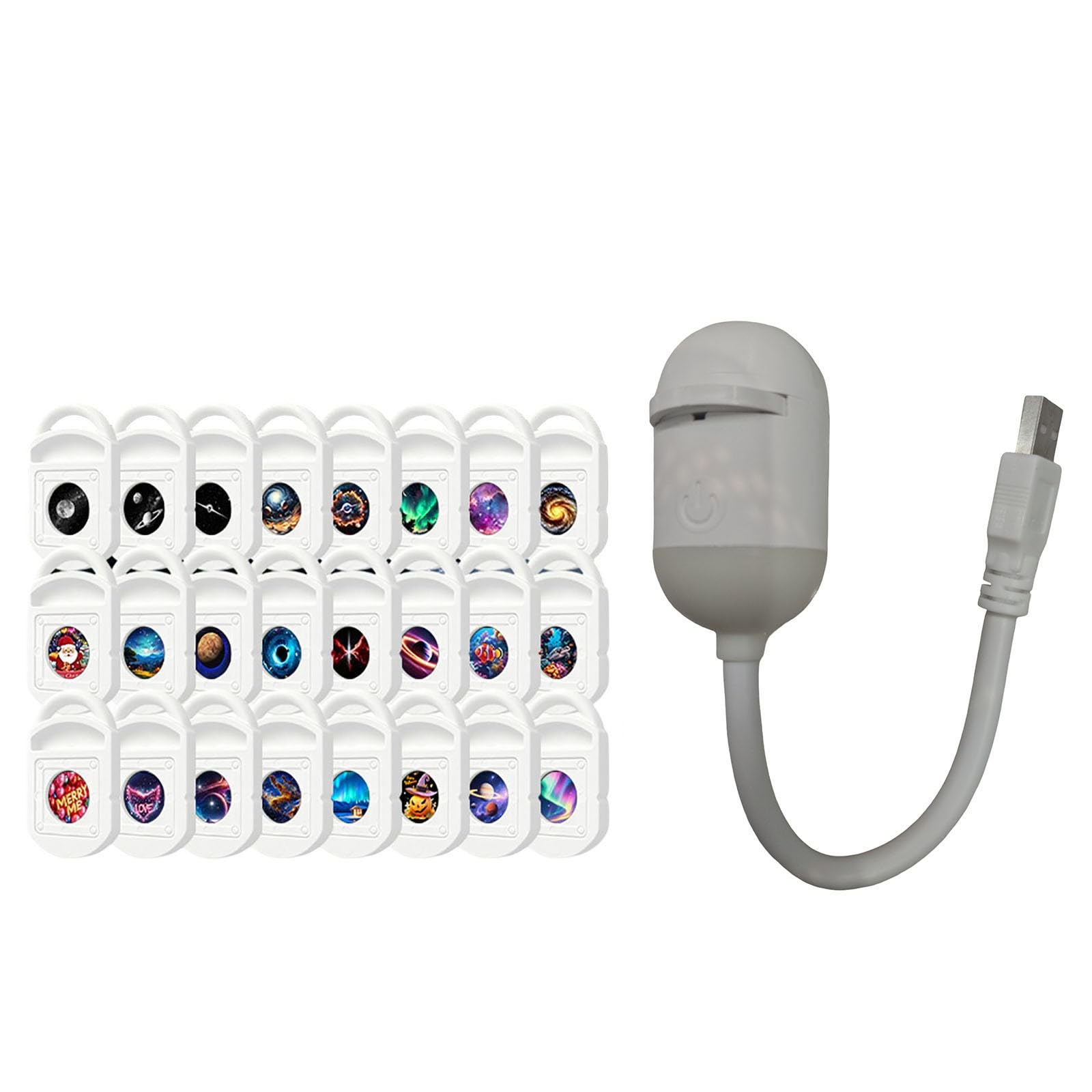 Galaxy Projector Holographic Light, 2 in 1 USB 5D Smart Dynamic Lamp Night
