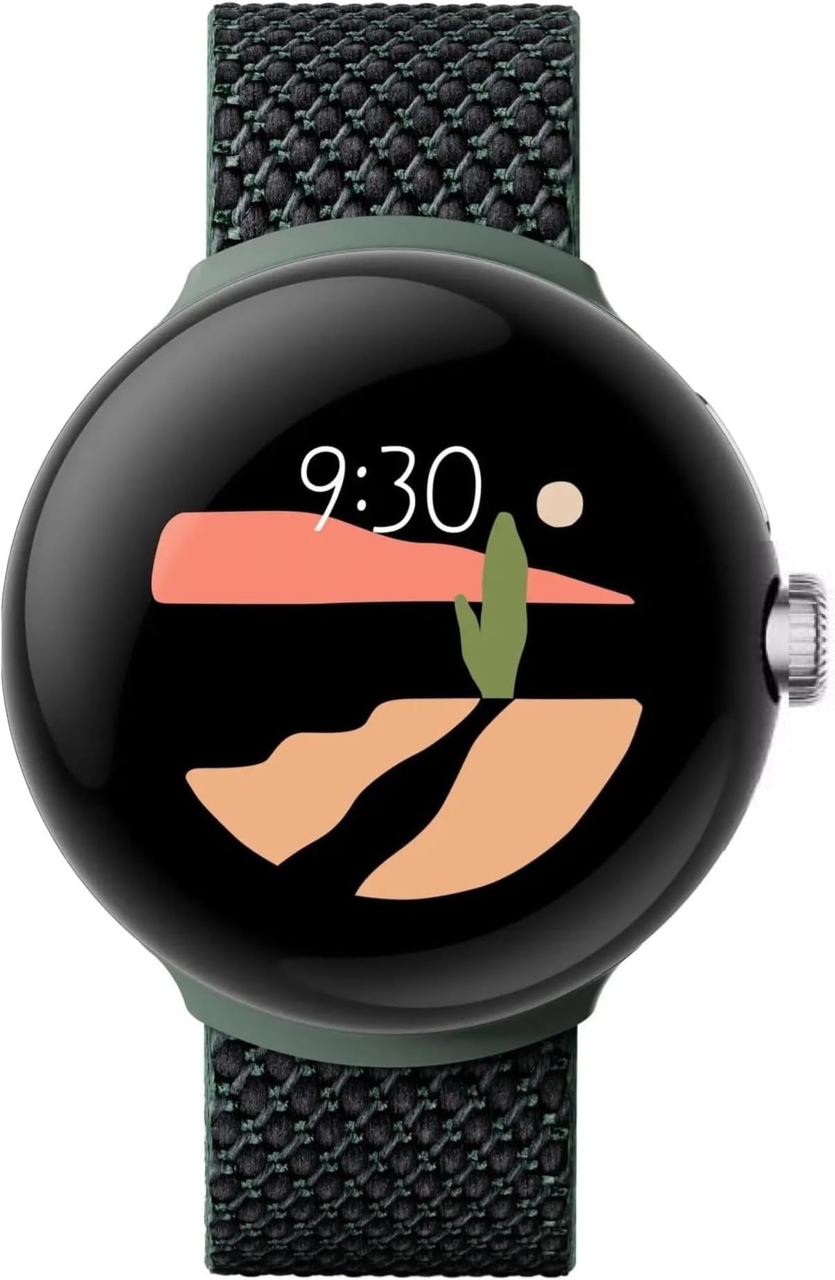 Google Pixel Watch LTE Smartwatch Compatible with Cellular or WiFi Data, GPS, BT and Heart Rate Monitor 41mm, Bulk Packaging (Green Woven)