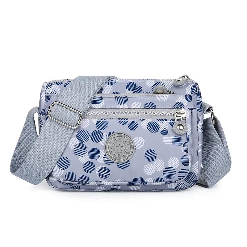 Crossbody Sling Nylon Waterproof Bag for Women Ladies Single Shoulder Purse with Shoulder Belt (Blue Dot) (B0DCP3PW19) Amazon Price History, Amazon Price Tracker