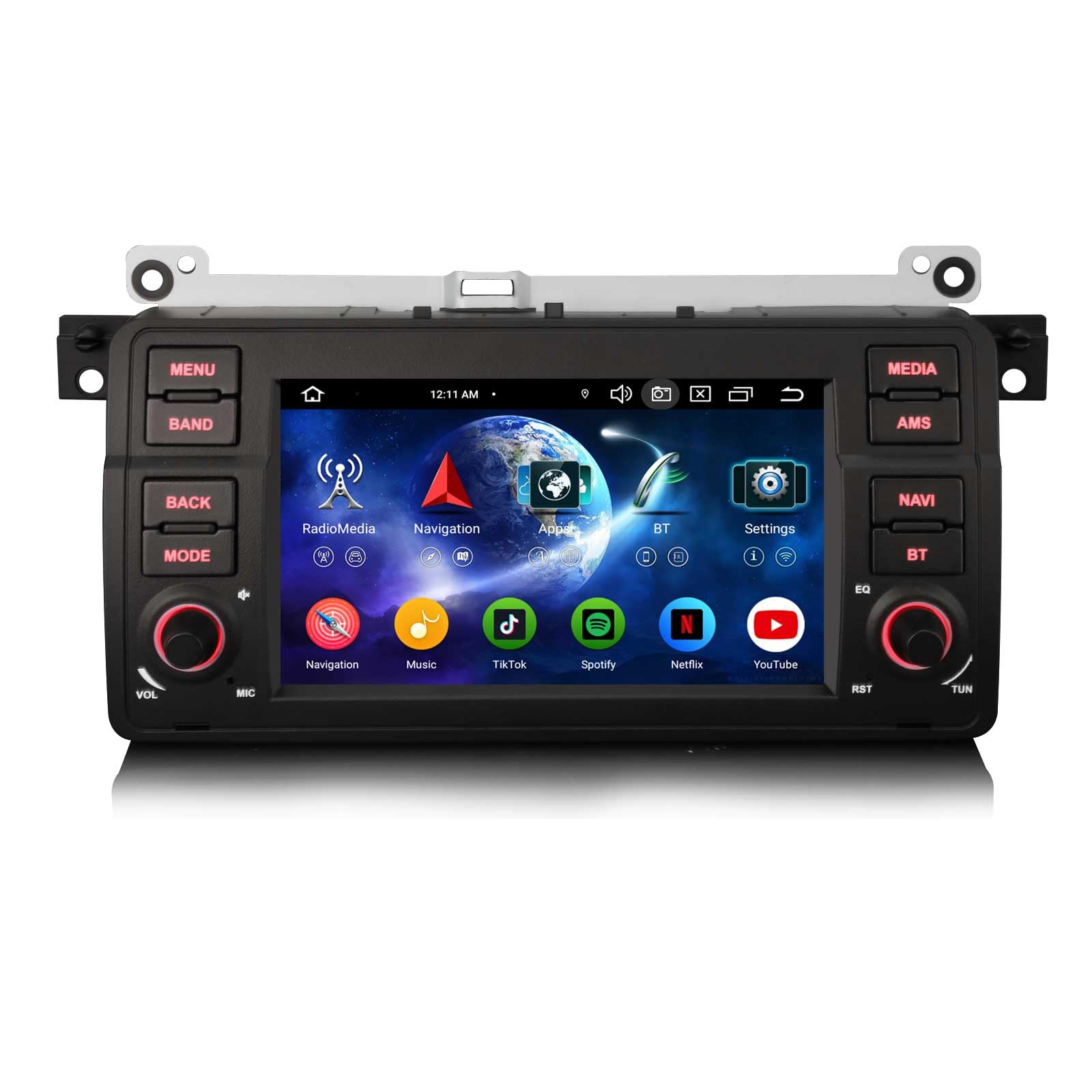 Erisin Android 16 8-Core 4GB RAM+64GB ROM GPS Navegación radio coche bluetooth para BMW Serie 3 E46 318 320 MG Z6T Rover 75 7" Estéreo de Automóvil IPS Pantalla CarPlay Android Auto WiFi 4G DSP Canbus