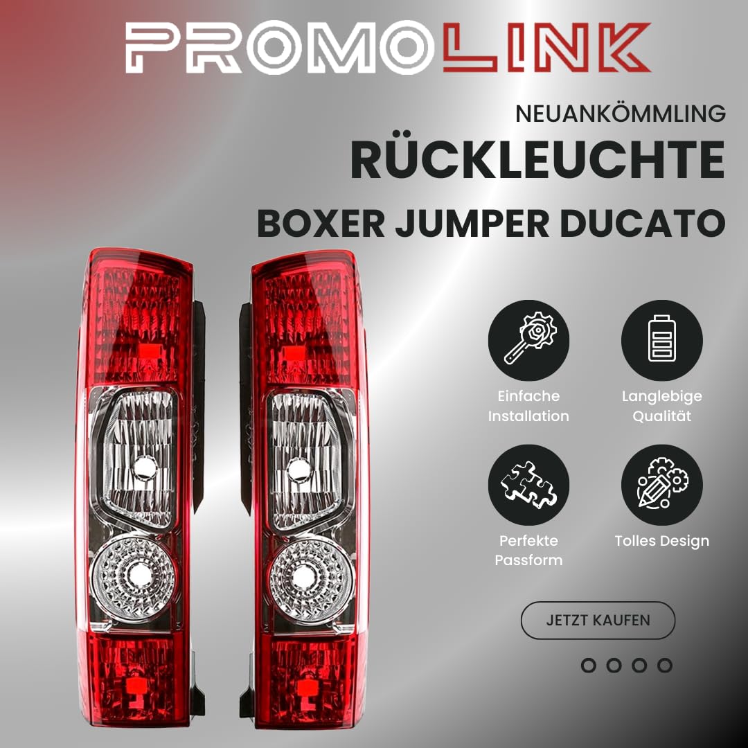 Fanale posteriore compatibile con Peugeot Boxer Citroen Jumper Fiat Ducato 2006-2014 sinistra destra 1344050080 1606664280 6350CL (sinistra)