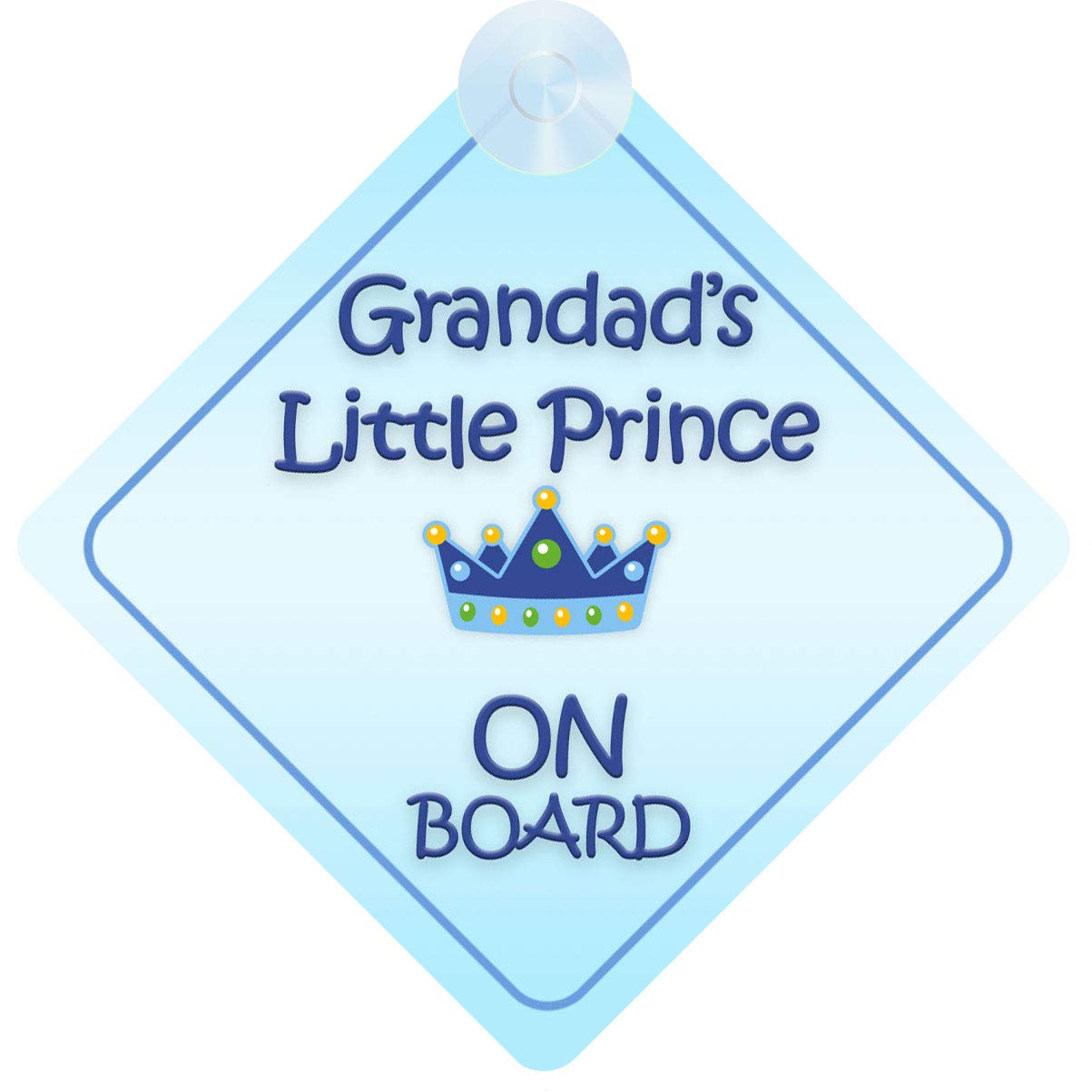 Qg Ltd Boys Grandad Little Prince On Board Car Sign For Children/Baby Non Personalised Character Theme