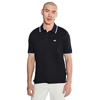Armani Exchange 3D Embroidered Logo Multicolor Collar Polo, Navy Scuro