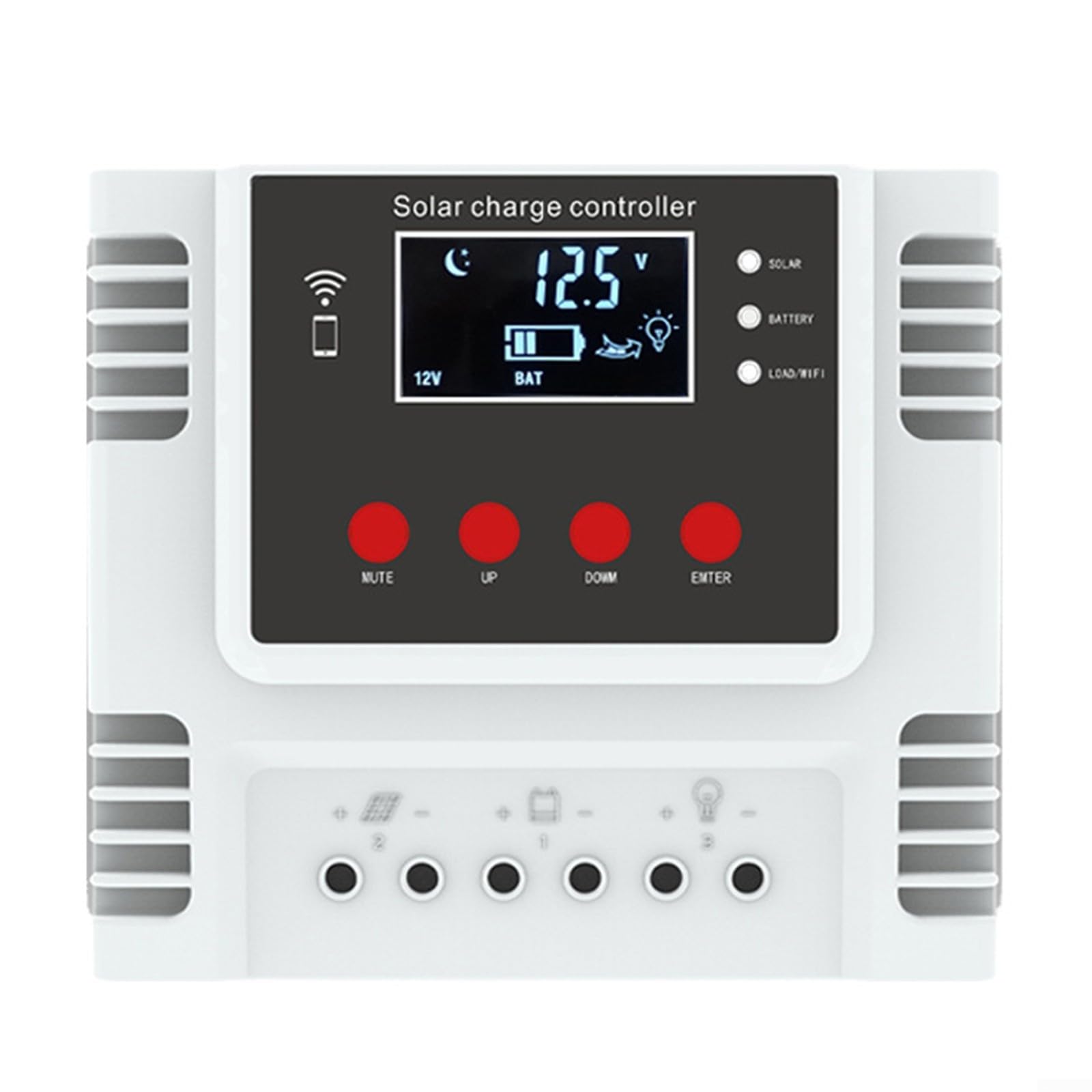 Regolatore di carica solare, regolatore intelligente della batteria del pannello solare con doppia porta USB, controllo della luce del timer, display LCD, con controllo APP WiFi (60A)