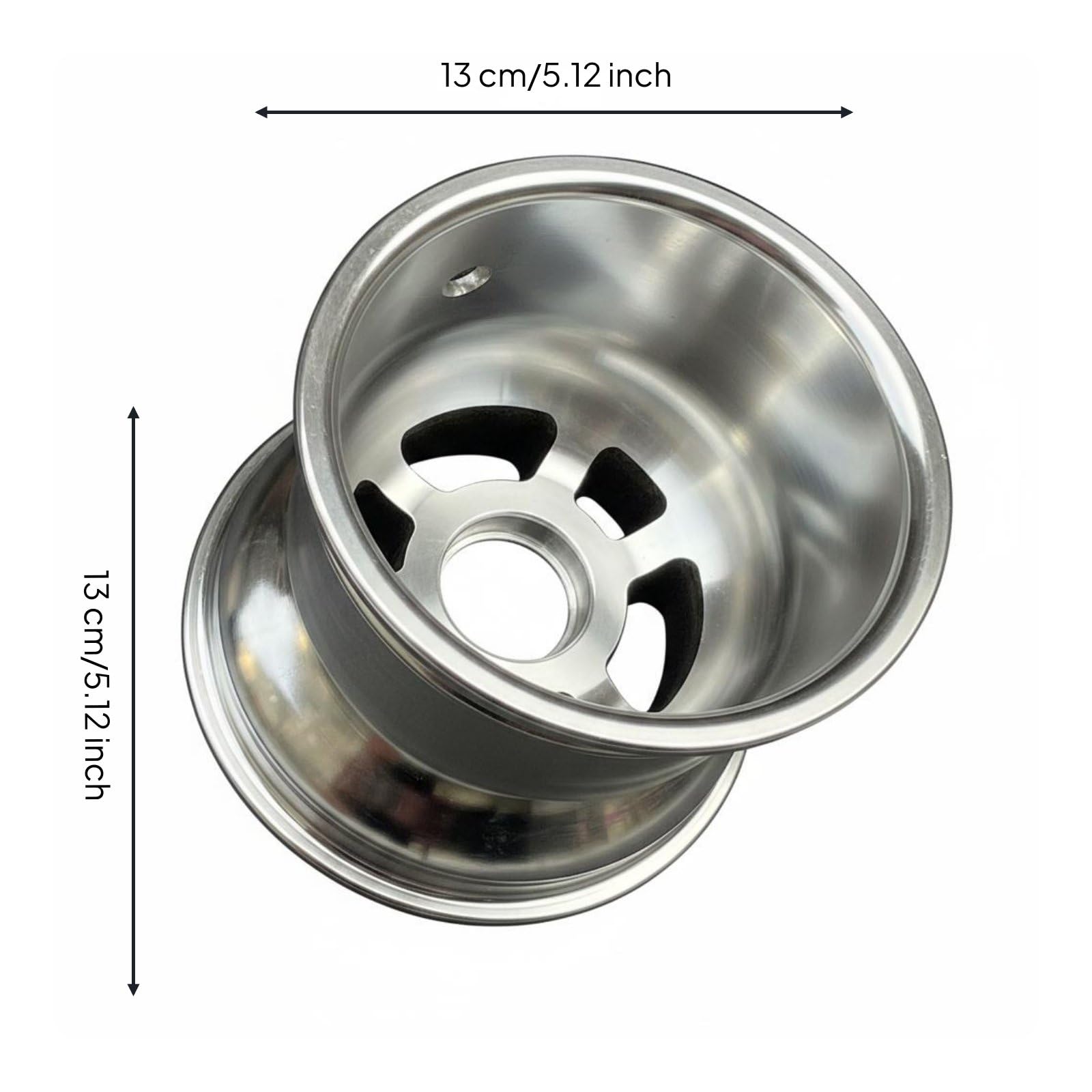 Amagogo Cerchio in Alluminio Ruota Ricambio per Mini Veicolo Design Solido Peso Leggero Montaggio Semplificato Adatto a, Cerchio 10x4.50-5 Pollici Con Cuscinetto A Coppa, 13cm