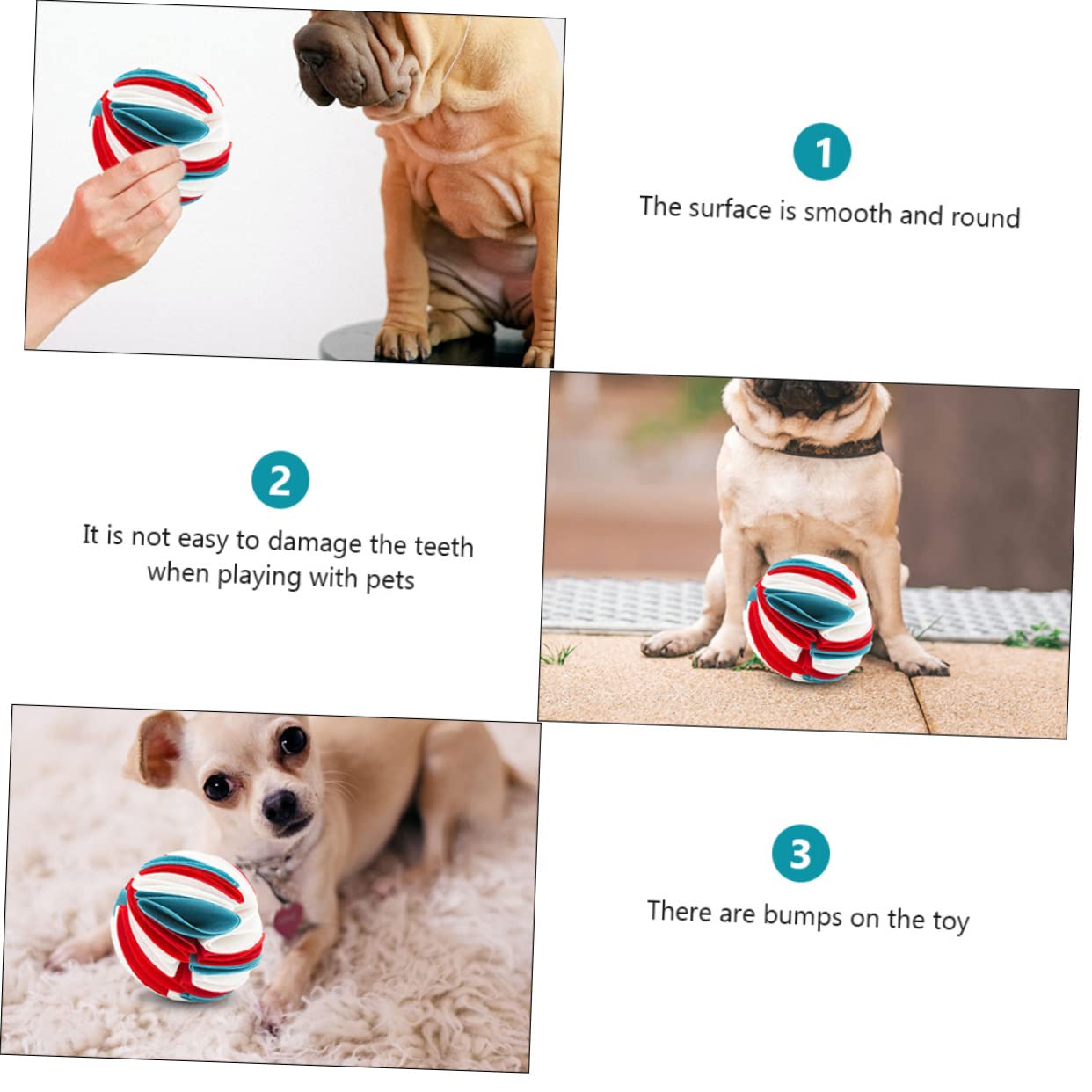 minkissy 3 Juguetes Masticables para Perros Dispensador De Golosinas Juguete para Perros Juguete para Masticar Molares Juguete para Mascotas Juguete para Masticar con Fugas De Comida.