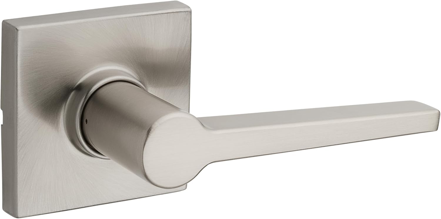 Safe Lock - Daylon Square Rose Lever, Privacy for Bedroom or Bathroom, Satin Nickel Finish