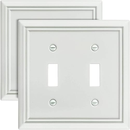ZILLSEA Placa de pared para interruptor de palanca doble, cubierta decorativa para interruptor de luz, cubierta de placa de interruptor de metal,