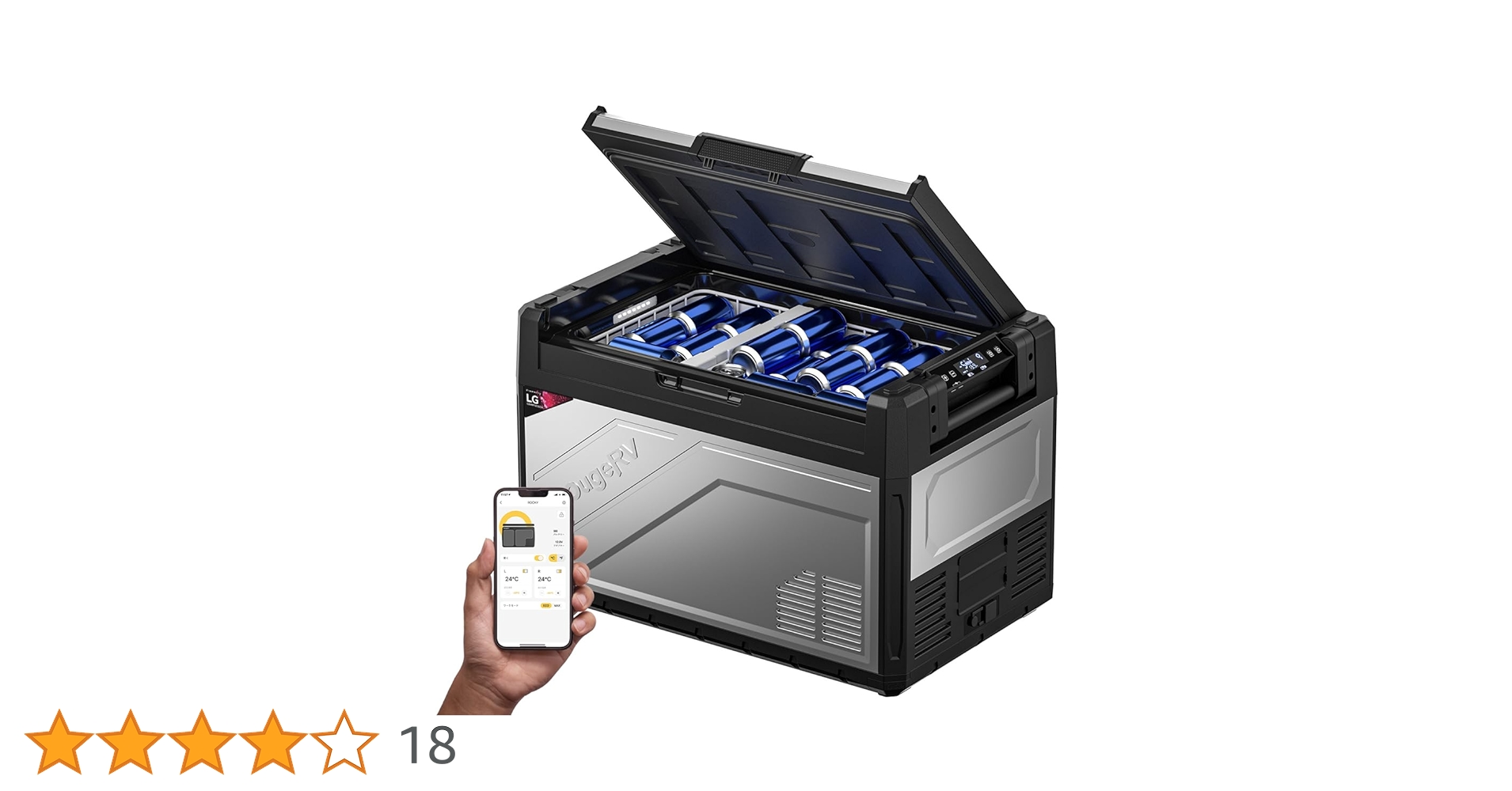 Amazon.co.jp: BougeRV ポータブル冷蔵庫 バッテリー内蔵可能