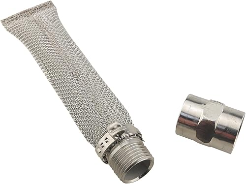 ZCZQC 2 tubos de filtro de acero inoxidable de 6 pulgadas con filtro de cerveza de rosca de 12NPT adecuado para elaboración de granos y elaboración