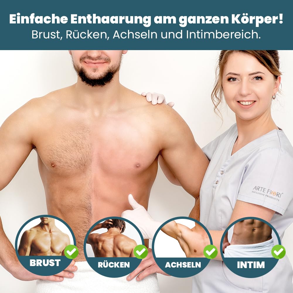 Capillum AMOVE AthleticX Premium Enthaarungscreme Intimbereich 5x300g - sanftes Enthaarungspulver Männer Schmerzfreie Dusch-Haarentfernungscreme ohne Zusatzstoffe mit neutralem Geruch