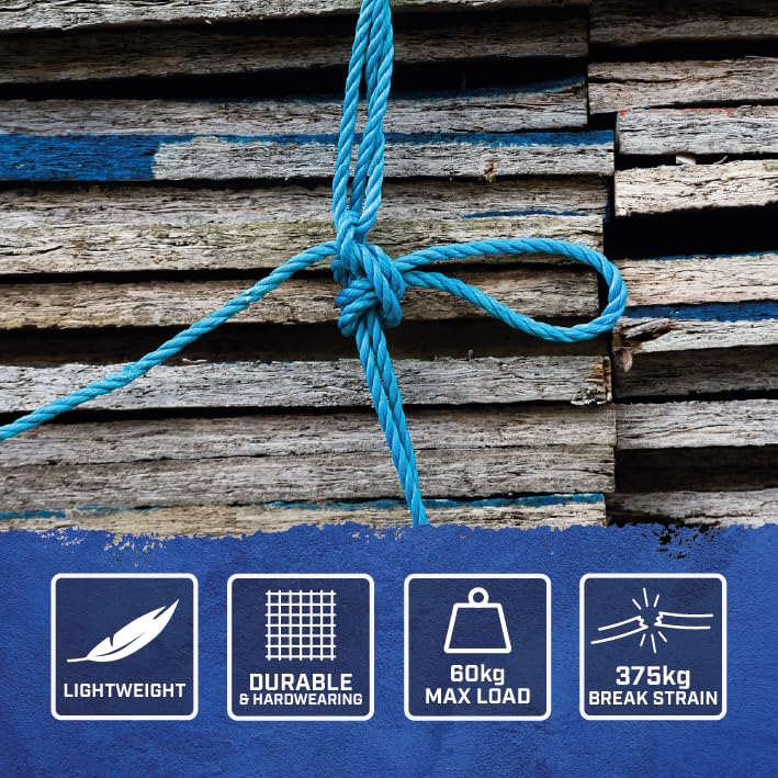Cuerda de polietileno azul Faithfull Fairb22060 de 6 mm para amarre en exteriores 6