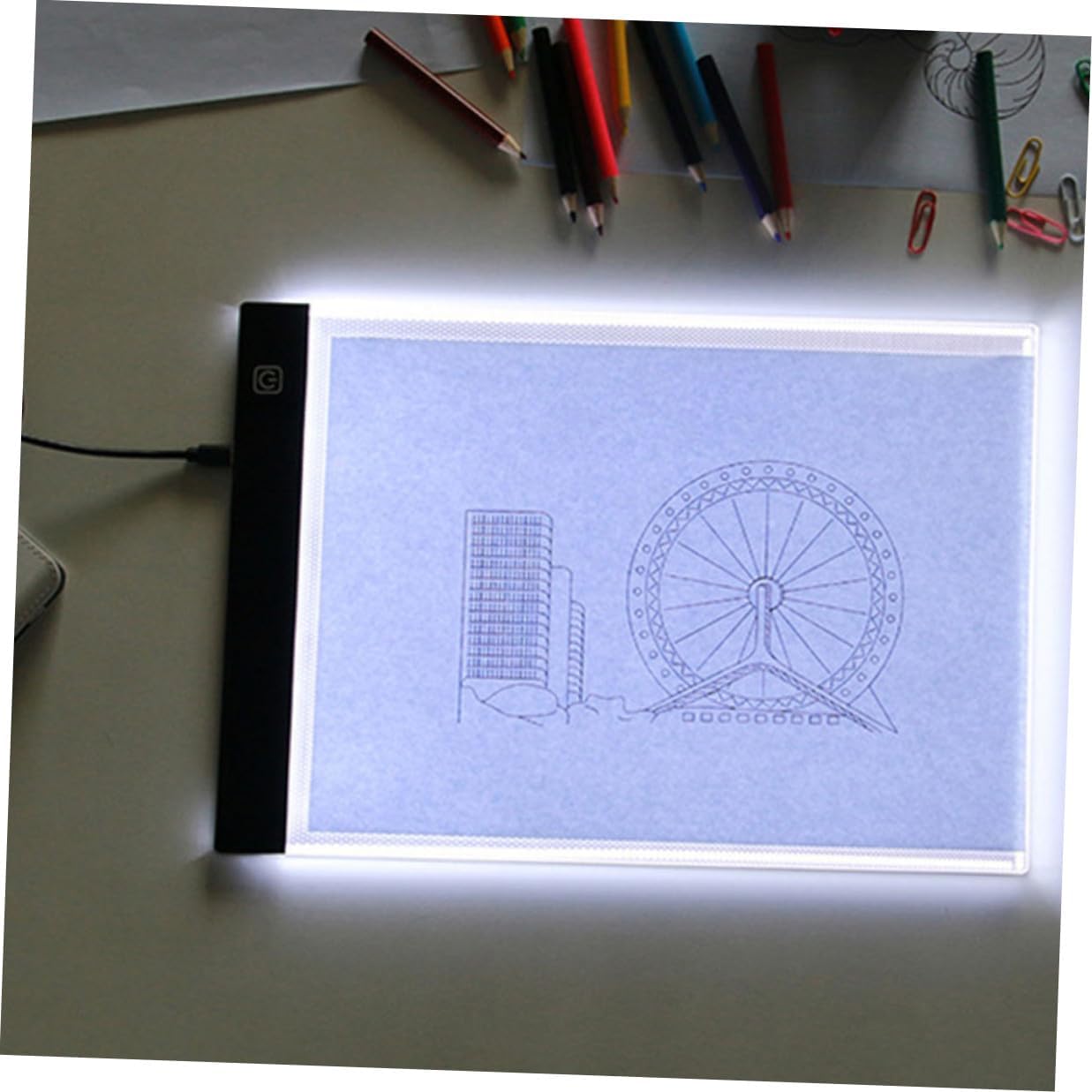 DEARMAMY Portable LED Tracing Light Box USB Powered Drawing Board Copy Pad for Artists Sketching Painting with Brightness and High Transmittance