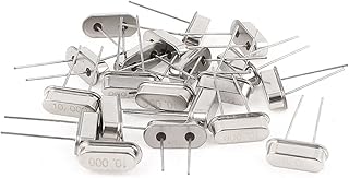 Aexit 20 Pcs Passive Components 10.000MHZ Passive Quartz Crystal Oscillators Silver Crystals Tone HC-49S