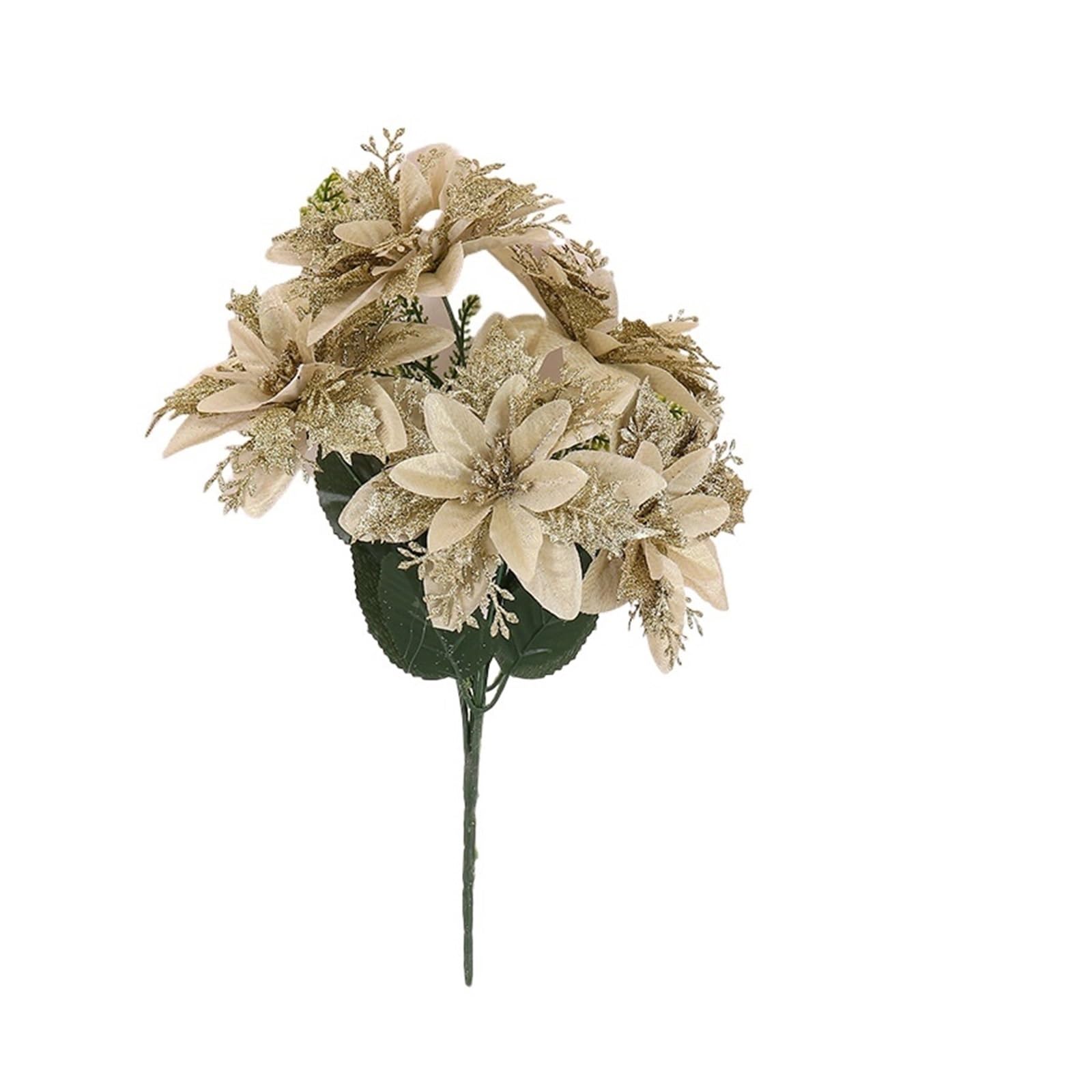 Casetlong 3Pcs Artificial Flower Bouquets For Home Decor Ornaments Wedding Party Event Arrangement(Beige)