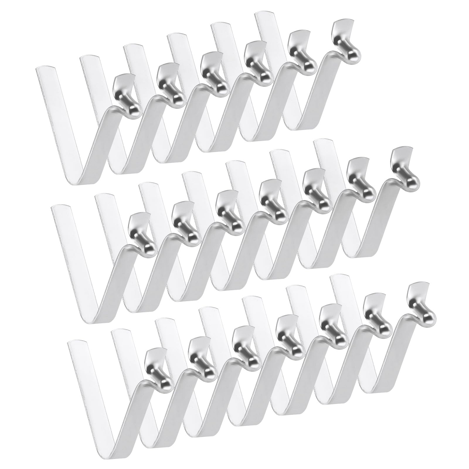 PATIKIL 5 x 3mm Kayak Paddle Snaps, 20 Pack Tent Pole Clips Steel V Shaped Single Pin Push Button Spring Clips Lock Tube Pole Clips for Camping Awning, Silver Tone, 20mm Long