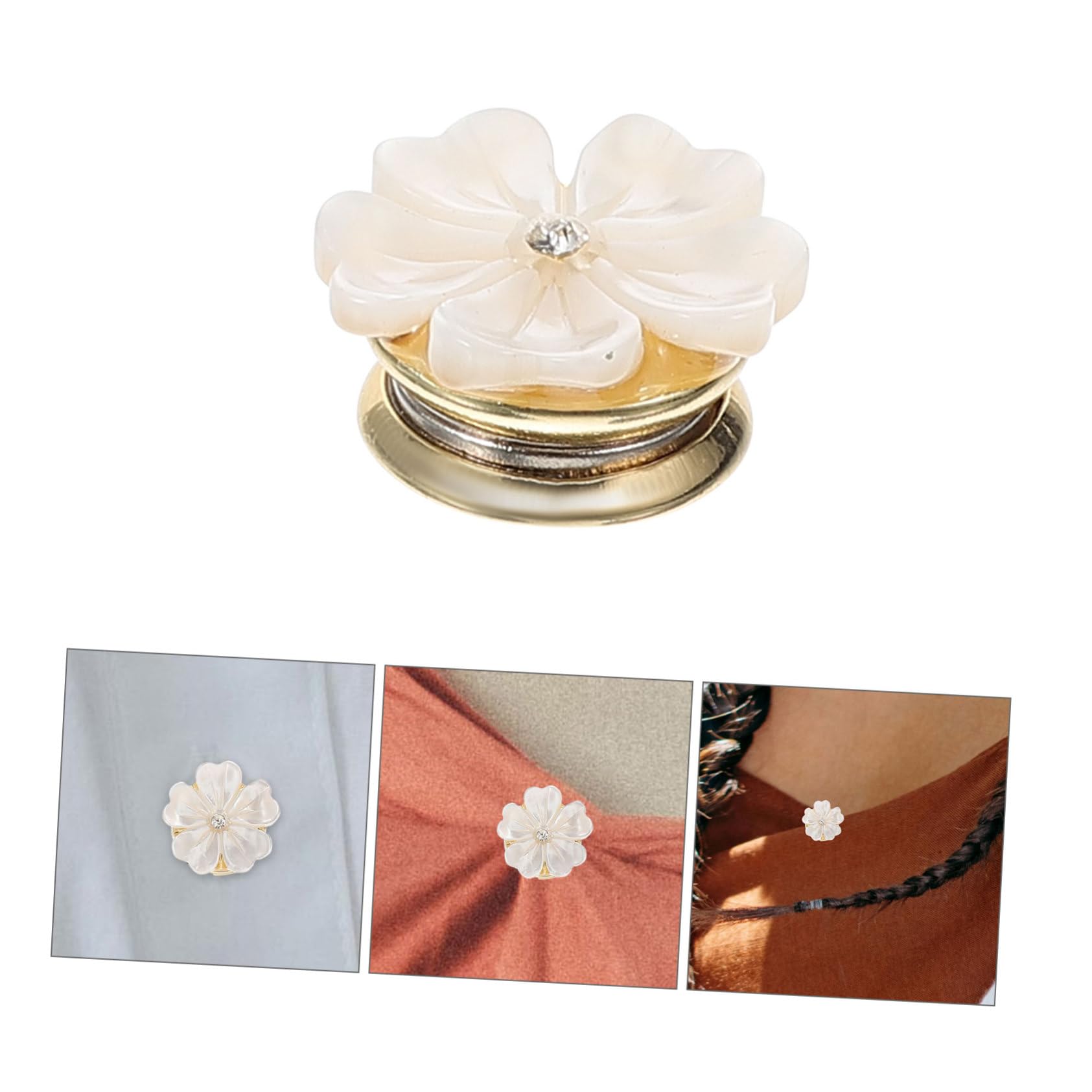 Healvian Spesa di conchiglia spilla per abbigliamento Gioielli floreali spilla da donna spilla decorativa Spilla retrò perno per zaini Spilla di vestiti perno zaini magnete