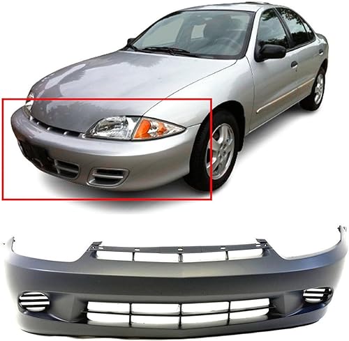 Miniatura 2 de FitParts Compatible con cubierta de parachoques delantero Fascia 2003-2005 Chevy Chevrolet Cavalier Base LS Sedan Coupe 03-05. Nuevo imprimado sin