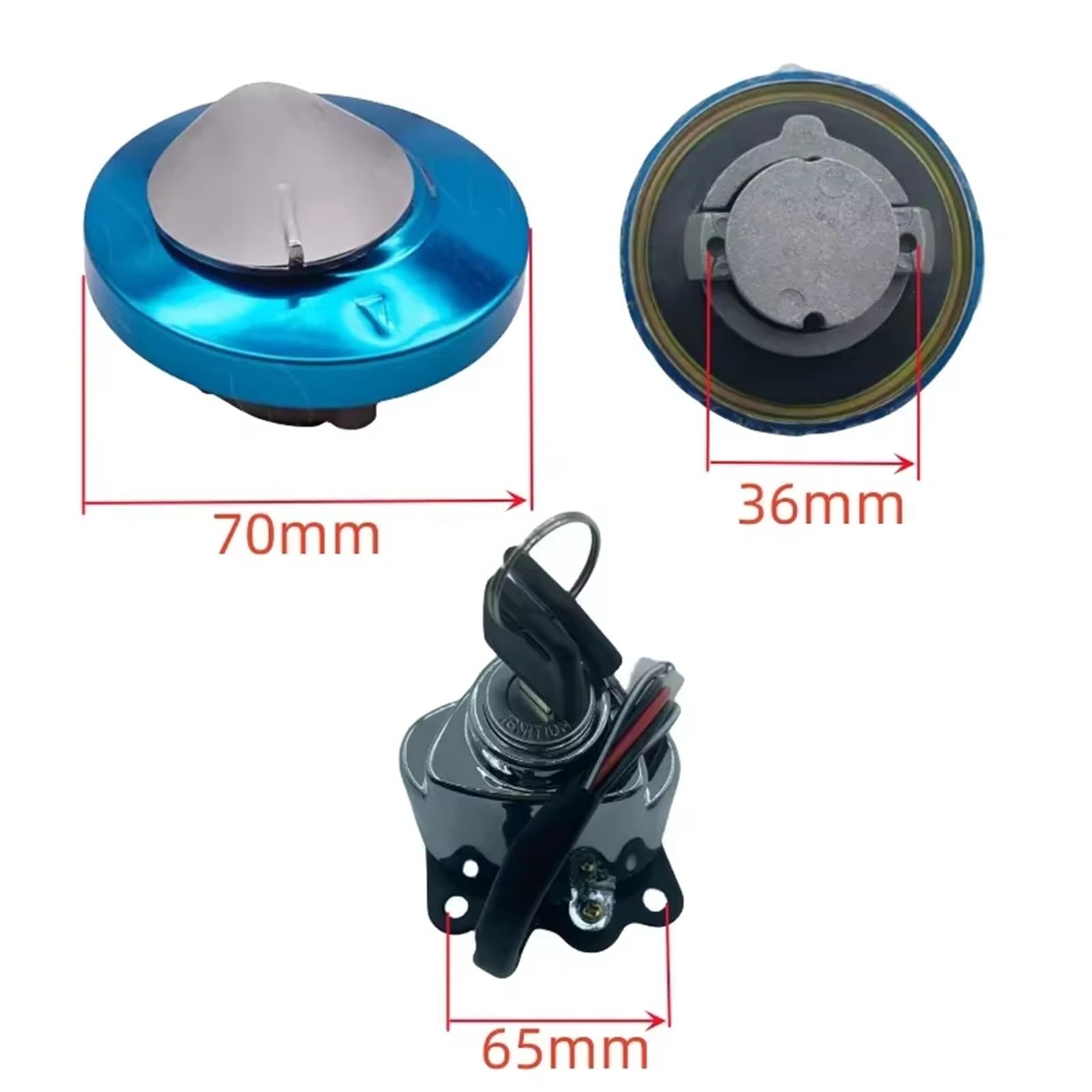 Moto Chiave Accensione Compatibile Con VLX400 1988-2013 Set Di Interruttori Di Accensione Moto Set Chiavi Blocco Dell'interruttore Accensione E Avviamento, Accessori Il Blocco Dell'accensione
