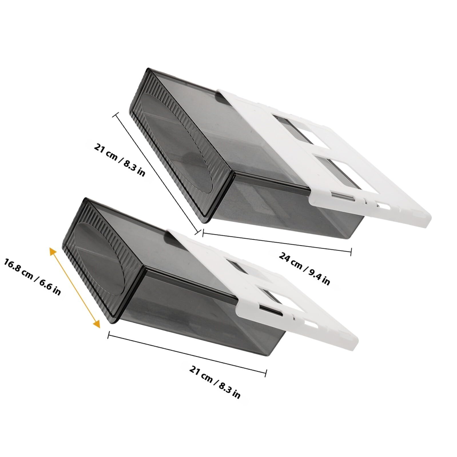 2 pezzi Organizer Cassetto Adesivo Sotto Scrivania in Plastica Resistente Compatto con Cassetto Estraibile Nero Grande e Medio per Ufficio e Casa
