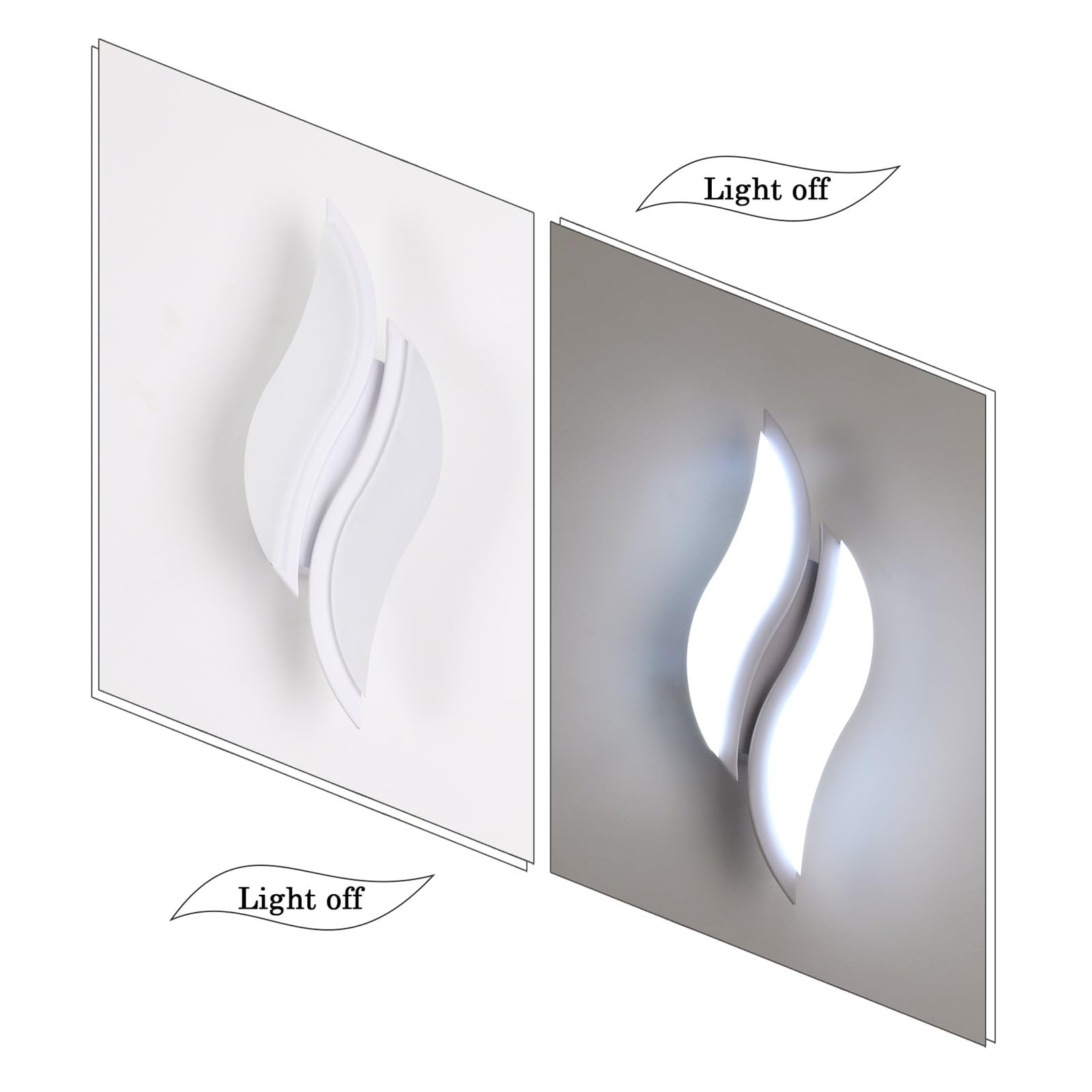 Kinkiet Wewnętrzny LED 12 W, Nowoczesny, Metalowy Akrylowy Do Sypialni, Lampa Ścienna Na Schody, Białe Światło 6500 K Elastyczna Regulacja