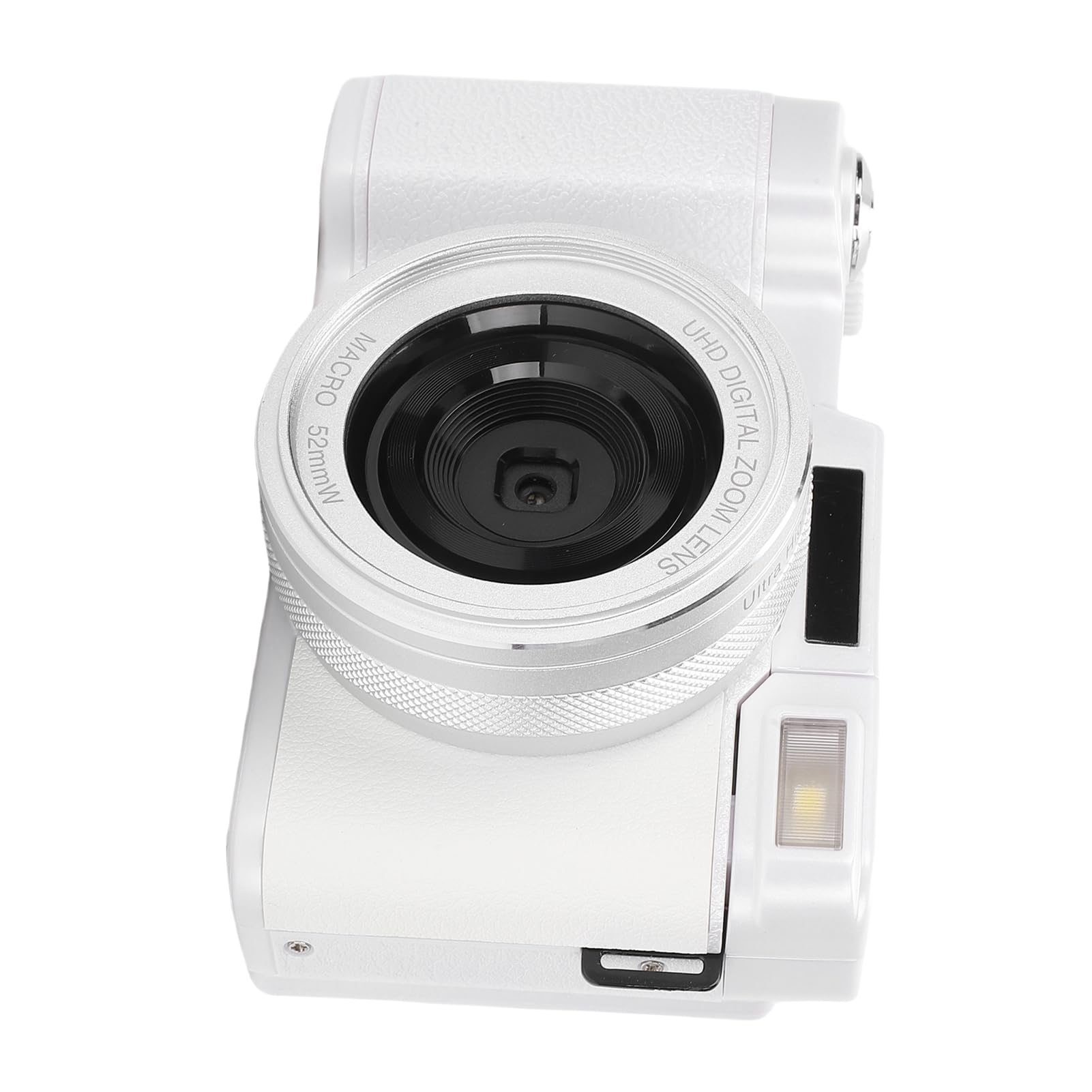 Fydun Cámara Digital 5K 64MP 18X con Zoom Cámara de Belleza con Pantalla Abatible de 3 Pulgadas con Luz de Relleno LED (White)