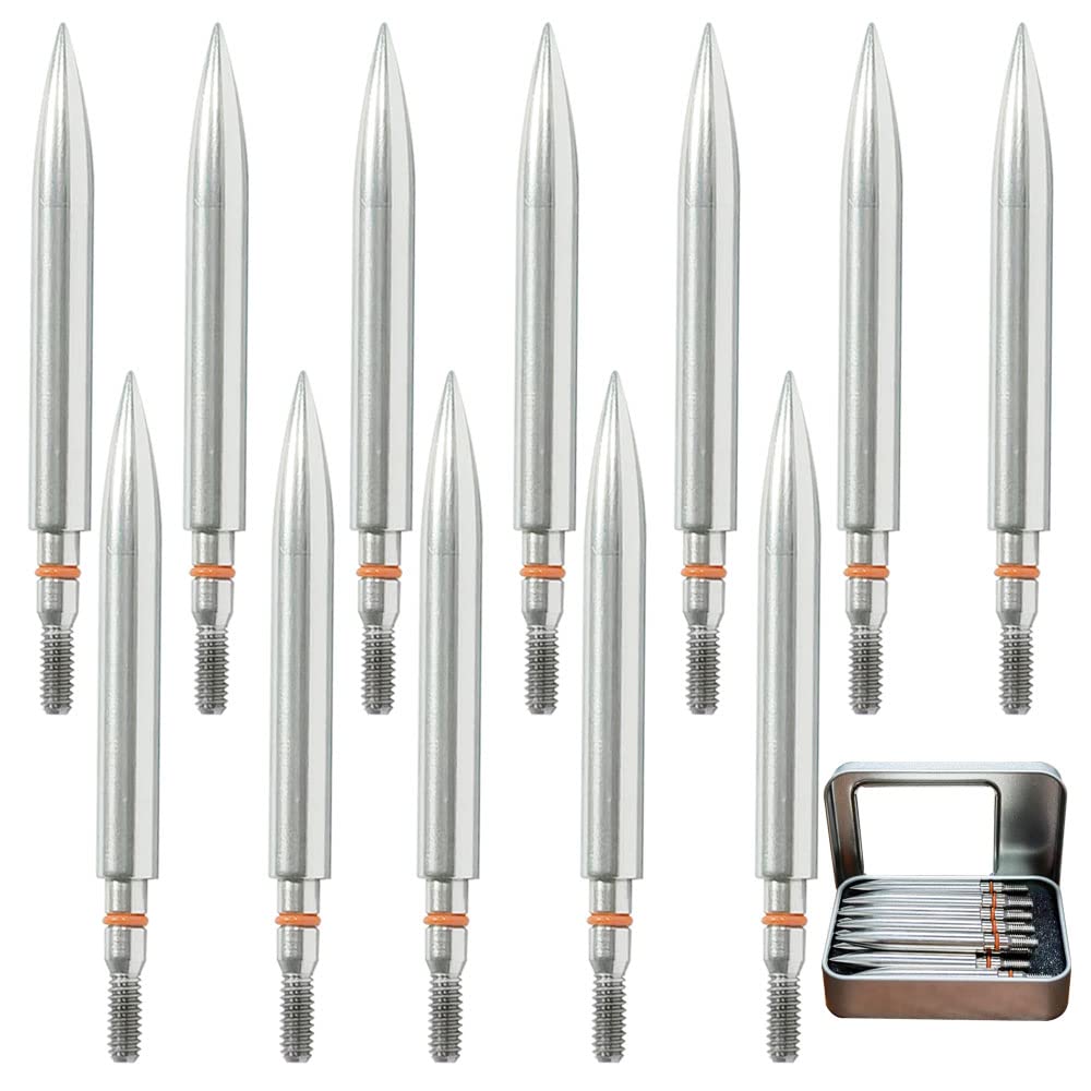 100/125/150/200/300 Grains Archery Field Points Practice Field Tips, Archery Target Practice Hunting Arrow Tip for Recurve, Compound Bow Crossbow, Stainless Steel Screw in Broadheads