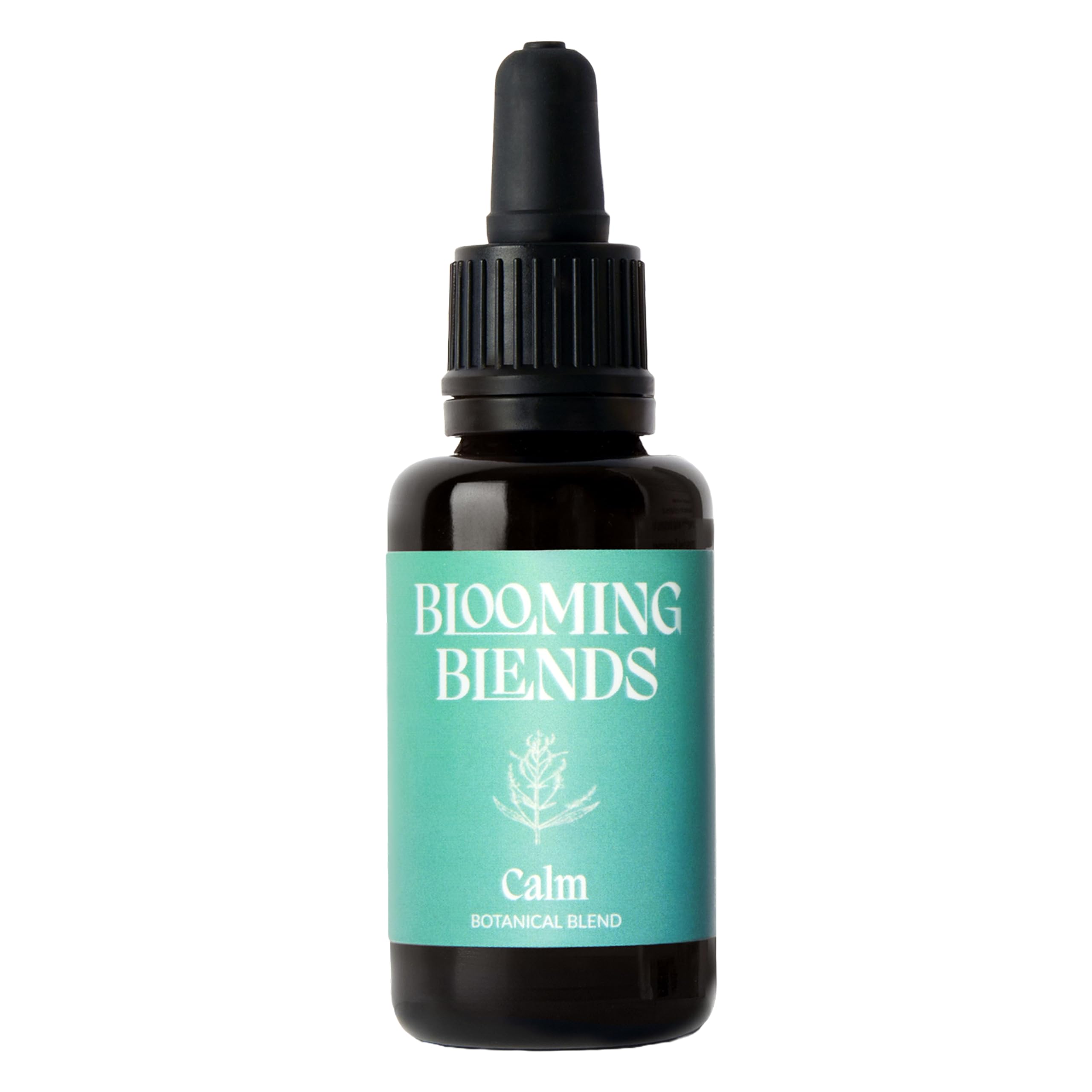 All-Natural Blend of Extracts for Uneasiness - Relief Supplement with Lemon Balm, Passiflora, Ashwagandha, Vervain & Oat Straw - Blooming Blends Calm Drops, 30 ml