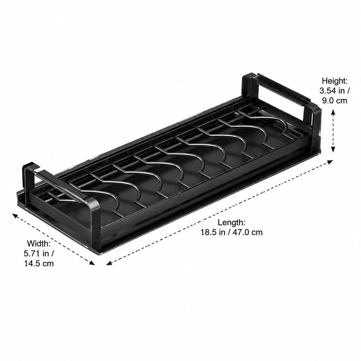 Küchen Geschirr Abtropfgestell Edelstahl Geschirrtrockner Allzweckhalter Skandinavischer Stil Pflegeleicht für Büro, Dark [Schalenständer] 47cm·Gro