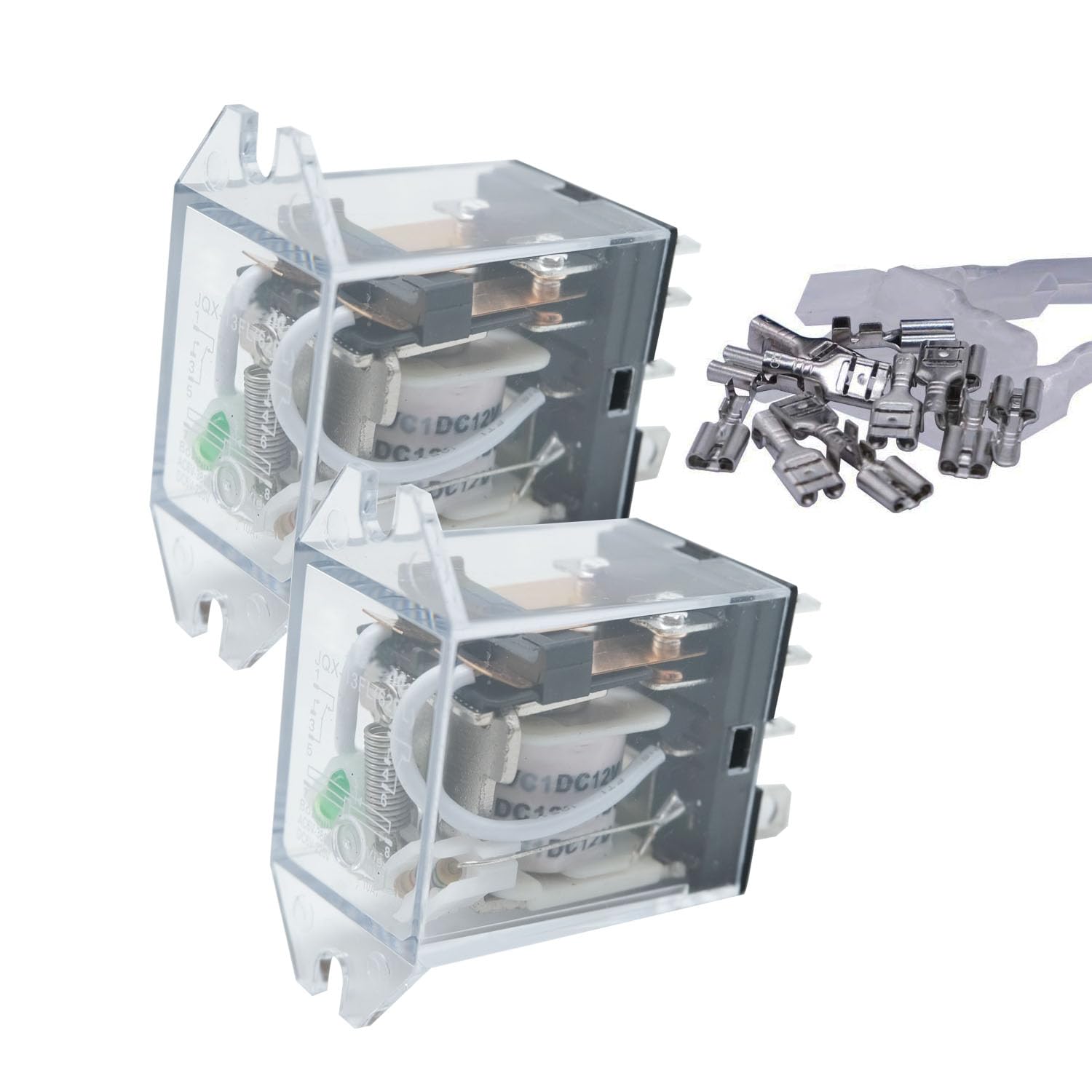 sourcing map HH52PL AC110/120V Relé Eléctrico Electromagnética Bobina 8 Pines DPDT Carril DIN de 35mm