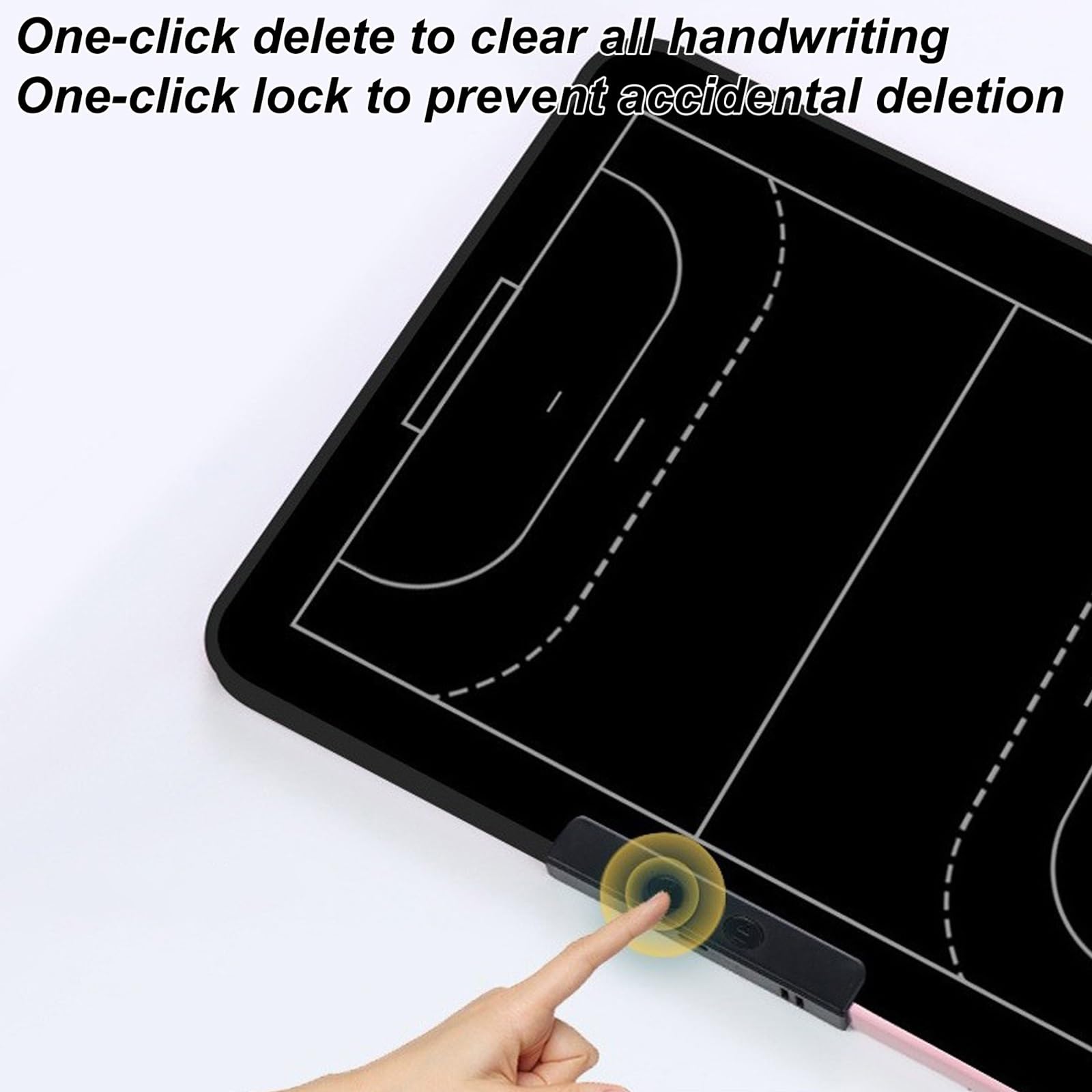 Elctronic - Lavagna Tattica da Calcio, 16 Pollici, con Penna Tattica, Lavagna Elettronica Magnetica per Allenamento di Basket, Cancellazione/Blocco con Un Clic, Accessori Completi
