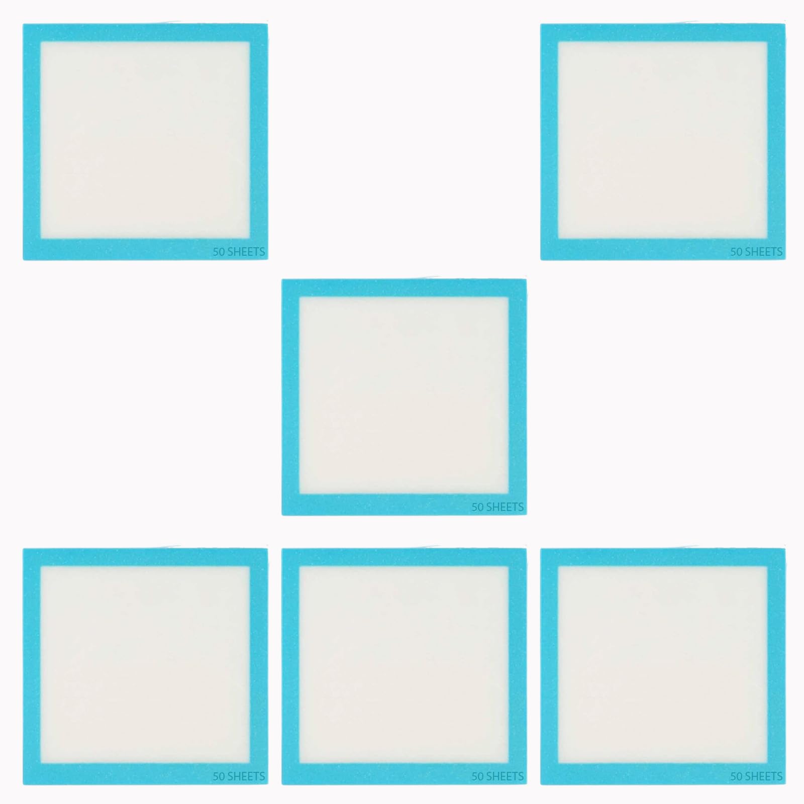 Generisch 6 notas adhesivas azules con purpurina, 50 hojas por bloc de notas adhesivas transparentes, notas adhesivas con borde de purpurina, blocs de notas de 12 x 9,5 cm, blocs de notas para escuela