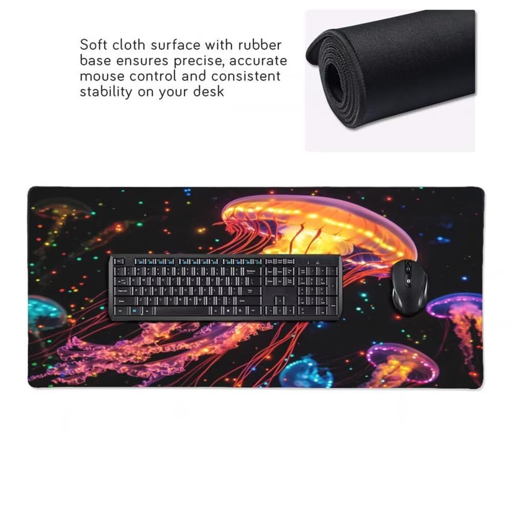 Tappetino Mouse XXL 1000x500mm Medusa Grande Mouse Pad, Tappetino Scrivania con Bordi Cuciti, Grande Mousepad Gaming con Base Antiscivolo per Giocatori, Ufficio e Casa (Cielo Stellato) -MP1540