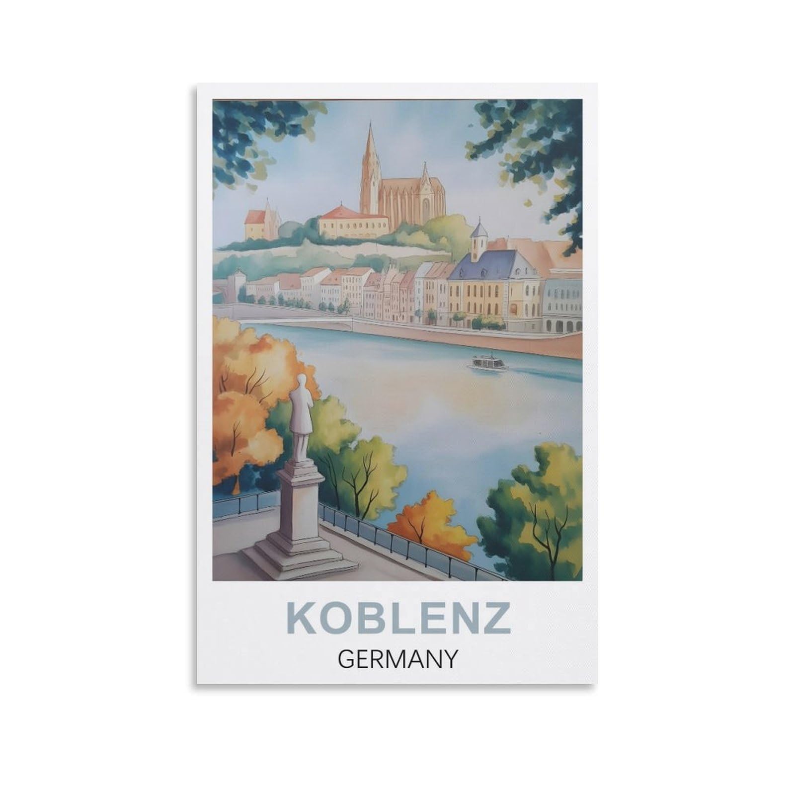 EZMLFA 5D Diamond Art Kits for Beginner,Koblenz,Beginners,DIY Full Round Drill Diamond Dot Gem Art Kits for Adults,Crafts for Decor 50x60cm