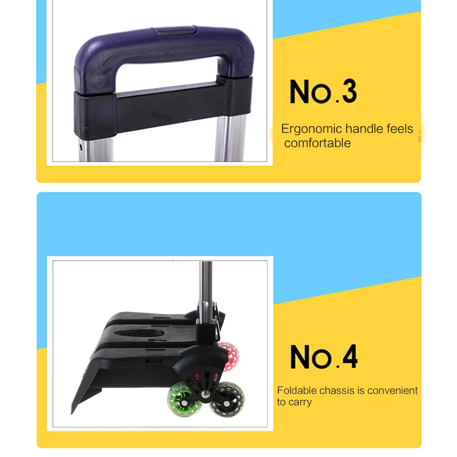 Faltbarer Zugstangenwagen aus Aluminiumlegierung, Studentenrucksack, Haustiertasche, Lastbär, Outdoor Reisen, Camping, tragbare Versorgung, Ziehwagen