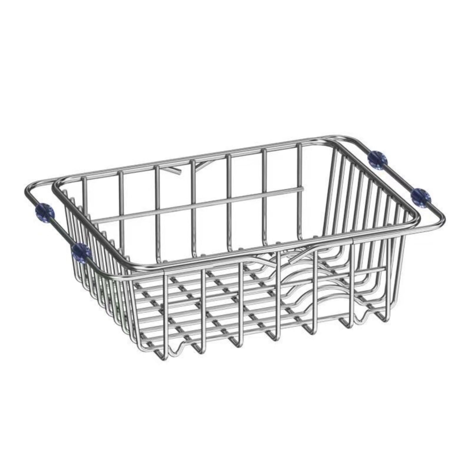 Stainless Steel Sink Drain Basket, Adjustable Dish & Fruit Drying Rack