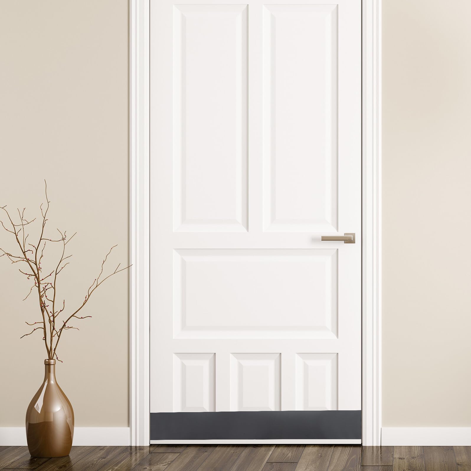 Placa de Puerta Protege contra Daños y Abolladuras de Acero Inoxidable Autoadhesiva Acabado Cepillado Adecuado para Puertas Interiores y Exteriores en