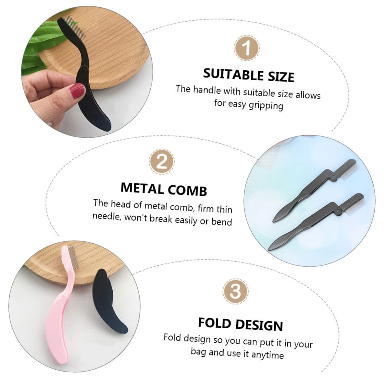 18 Stk Faltbarer Augenbrauenkamm Mascara-werkzeug Pflegewerkzeug Rostfrei Make-up Pinsel Kamm Zum Anheben Der Wimpern Faltbarer Kamm Wimpernzange Separator Make-up-tool Plastik