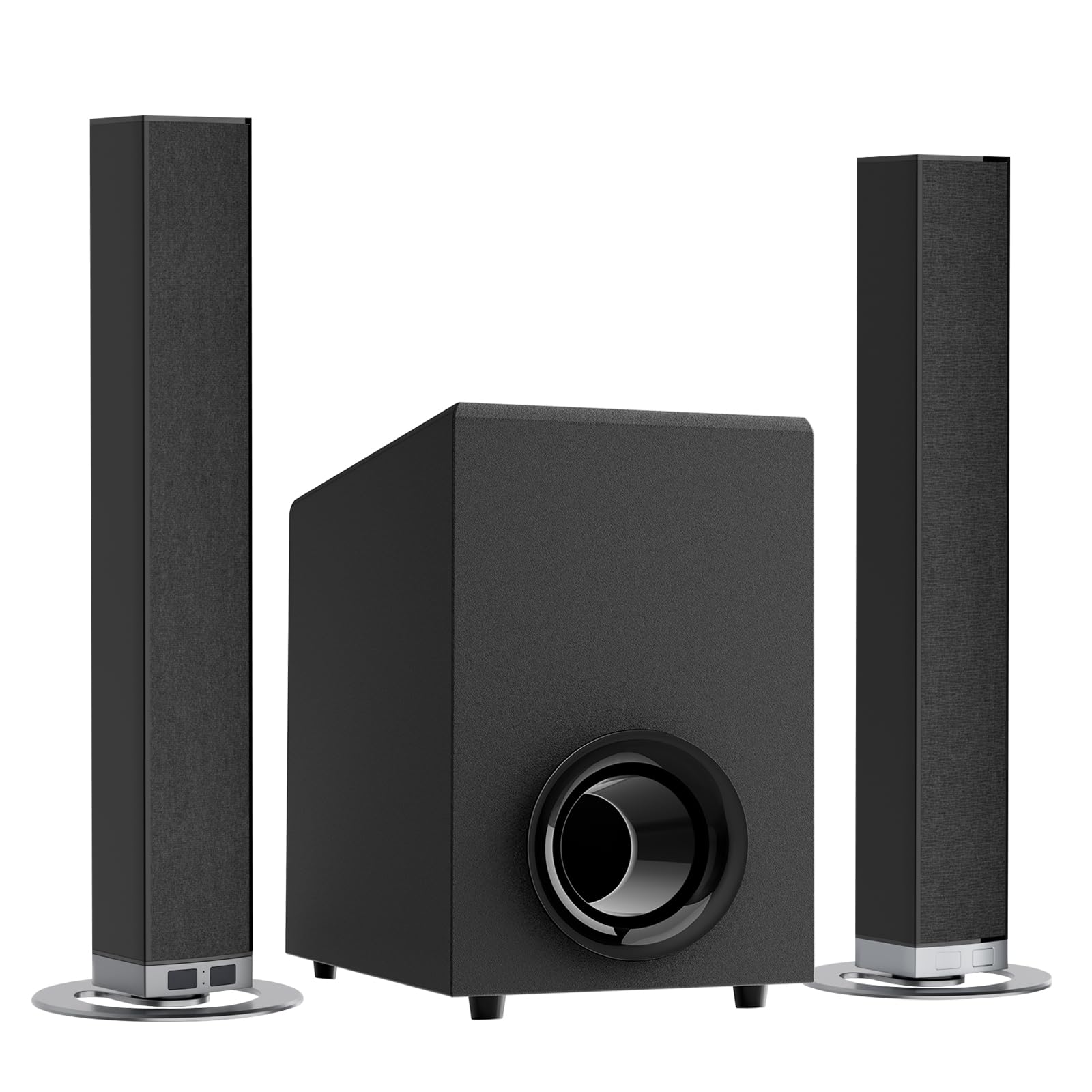 GarageRock Soundbar mit Subwoofer für TV Geräte, 120W 2-in-1 Soundbar TV Heimkino Soundsystem, 1 Set of Sorround Sound System mit Deep Bass&Lautstärkesteigerung&3 EQ Modi, Bluetooth 5.3/ARC/Opt/AUX