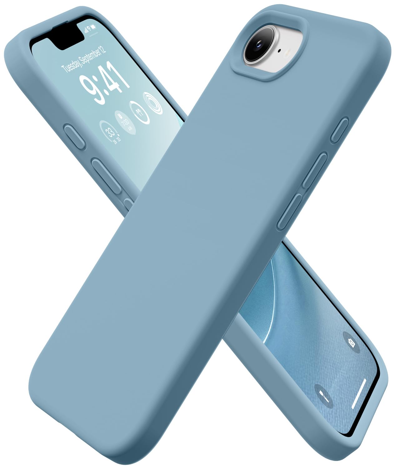 GolbinBox Magnetic for iPhone 17e/16e Case, Silicone Cover, Moon Blue