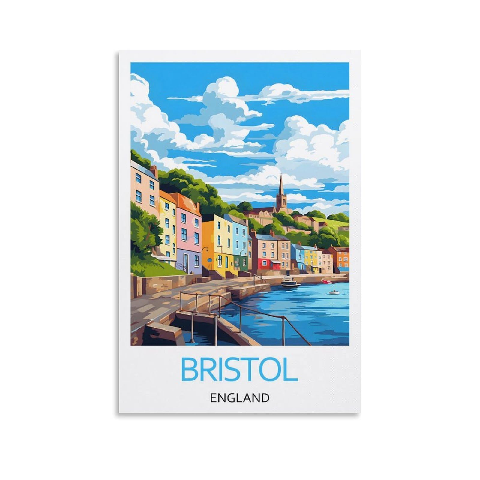 YJNENG Canvas Art Picture Bristol England Wall Decor Art Painting Posters Modern Family Decorative Poster 08x12inch(20x30cm)