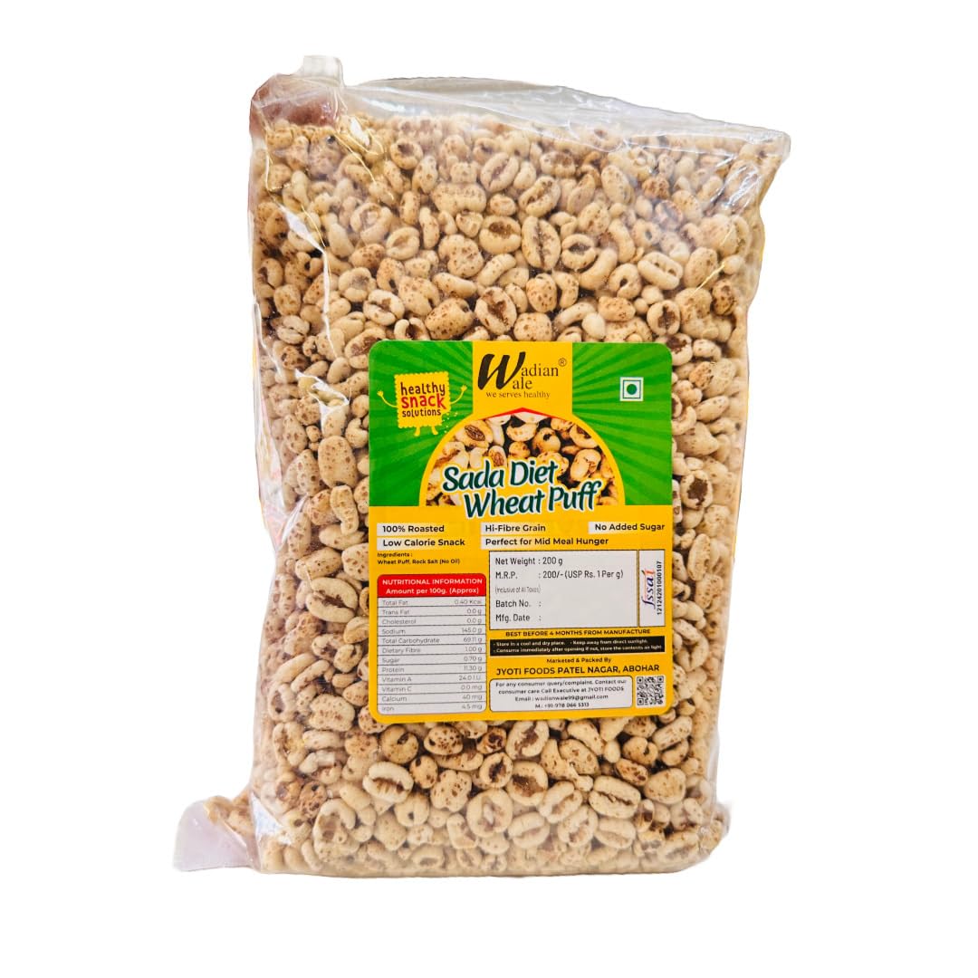 Wadianwale Sada Diet Wheat Puffs, 200g, Low Calorie Snack, No Added Sugar, Hi-Fibre Grain-picture-10
