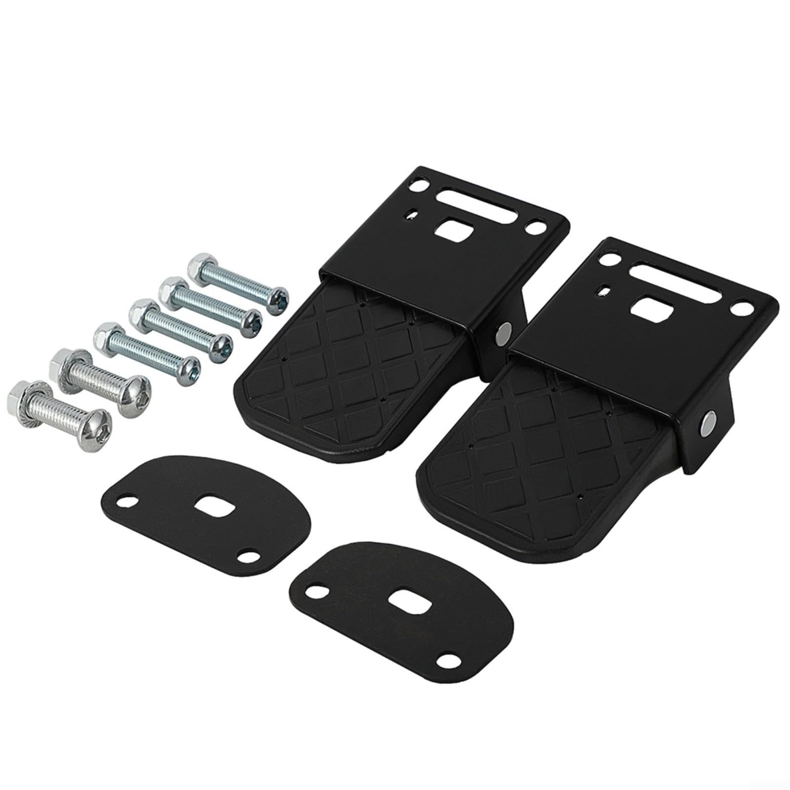 Repose-pieds passager arrière pliable pour moto avec pédales en fer noir
