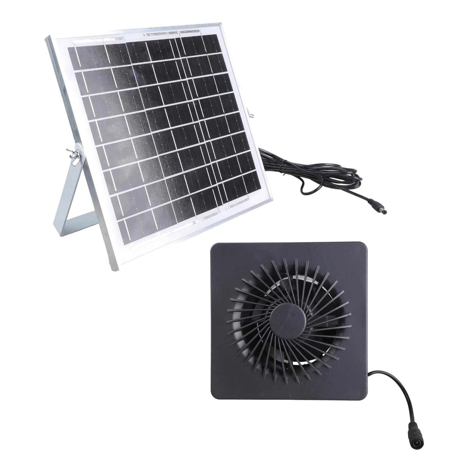 Kieteiik Grey 4 Inch Exhaust Fan With 8W Panel For Greenhouse Bathroom Kitchen Ventilation Solar Shed Ventilation Fan