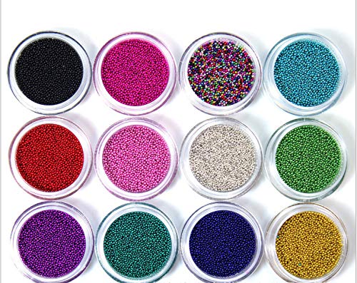 YesLady 12 Colors Nail Art Caviar Beads 3D Craft Micro Eye Makeup Gems Decoration